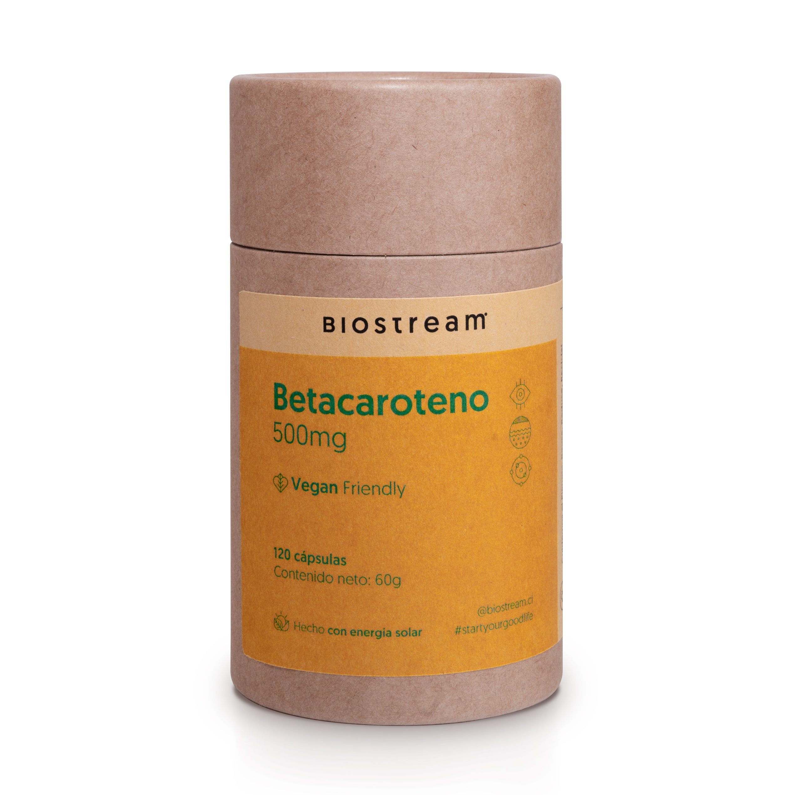 Betacaroteno 500mg 120 Cápsulas Vegano
