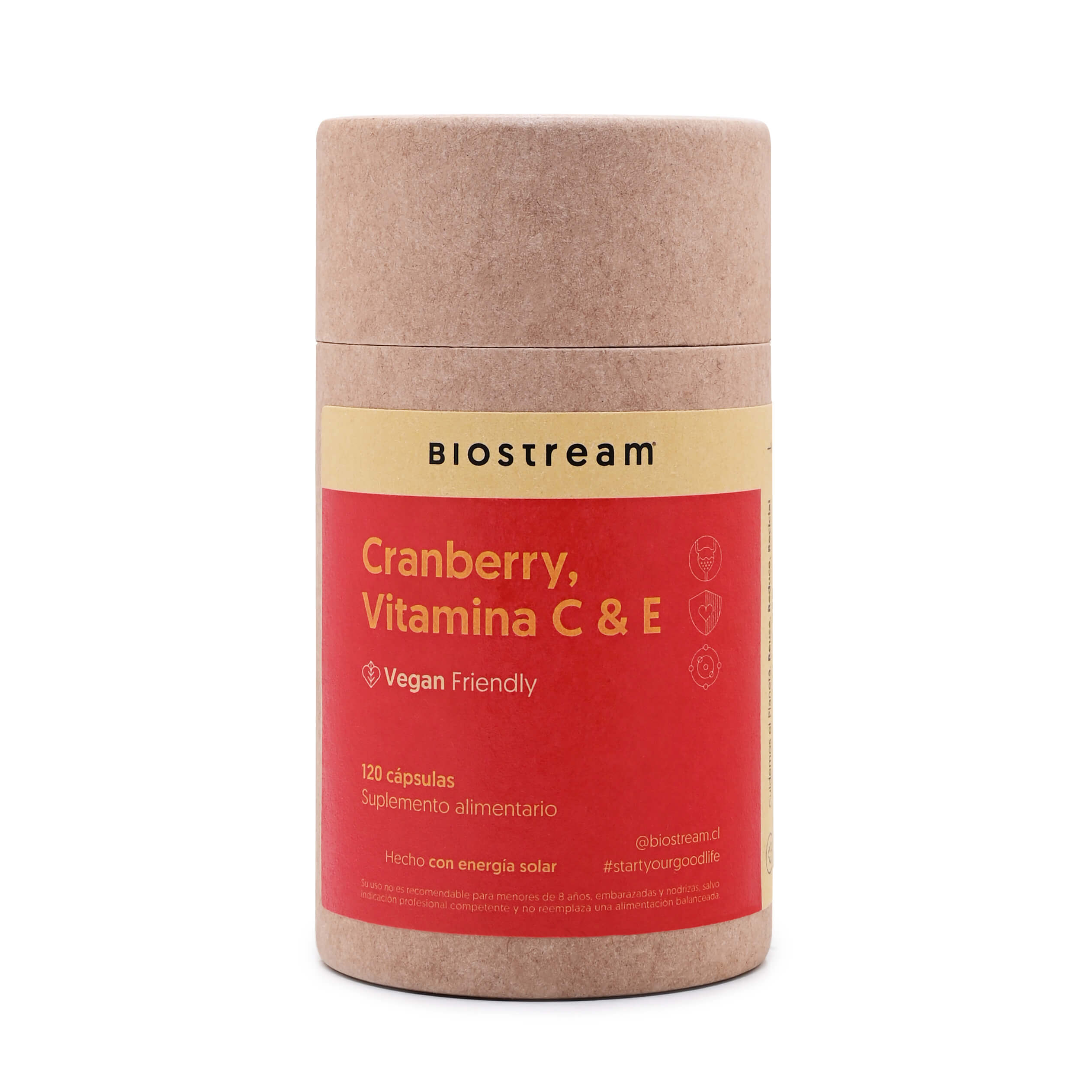 Cranberry, Vitamina C & Vitamina E 120 Cápsulas Vegano