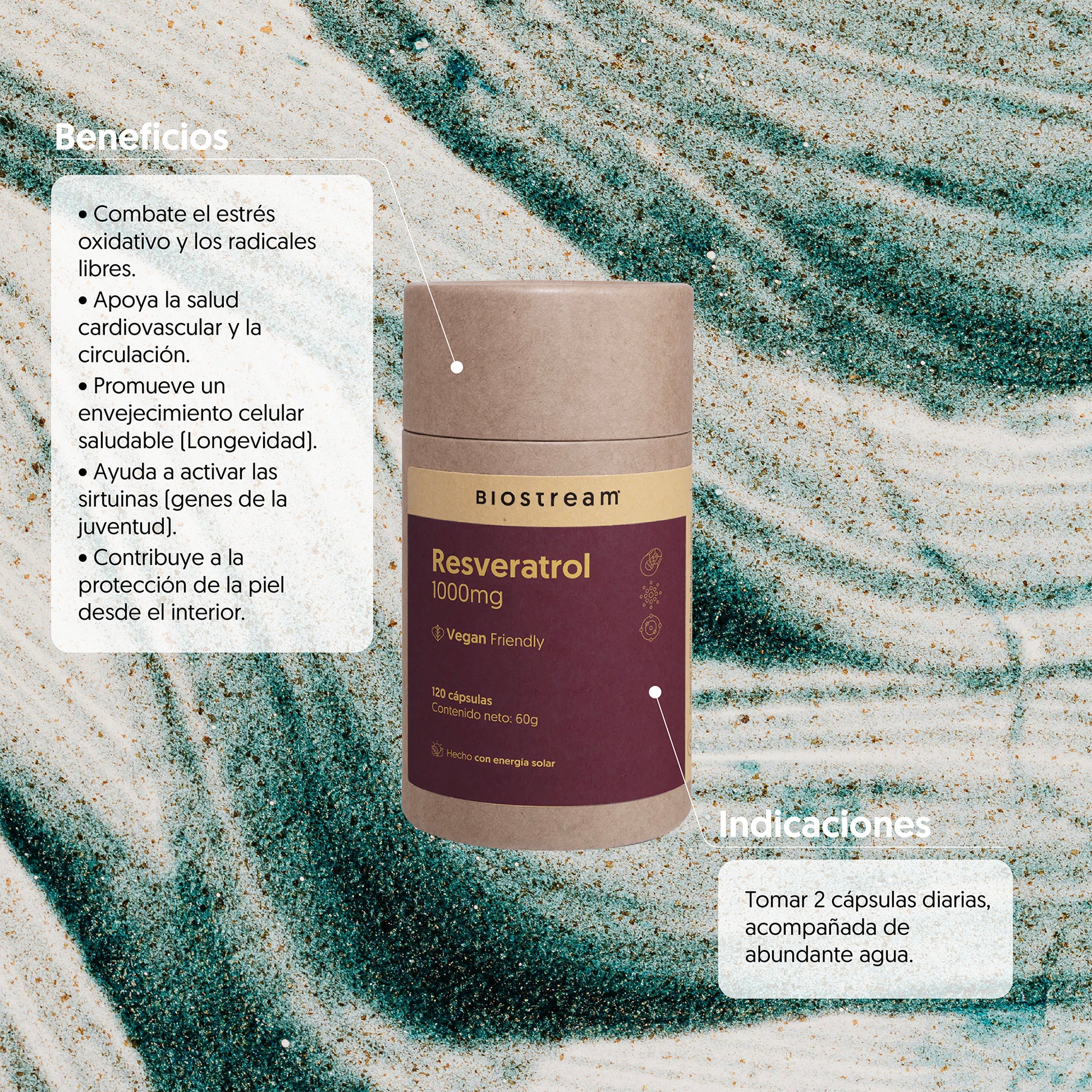 Resveratrol 1000mg 120 Cápsulas Vegano