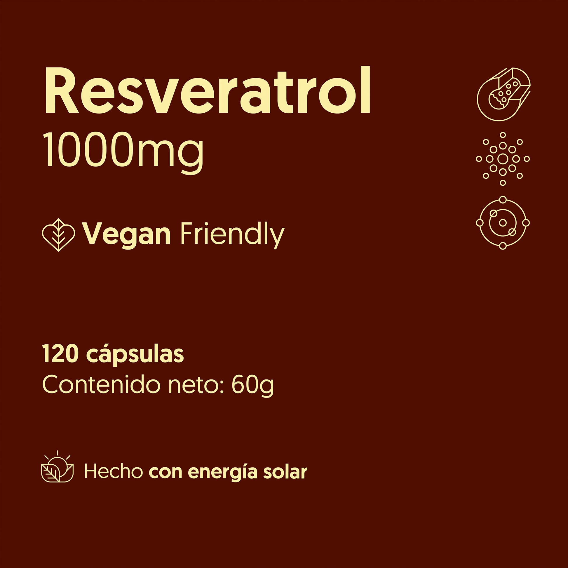 Resveratrol 1000mg 120 Cápsulas Vegano