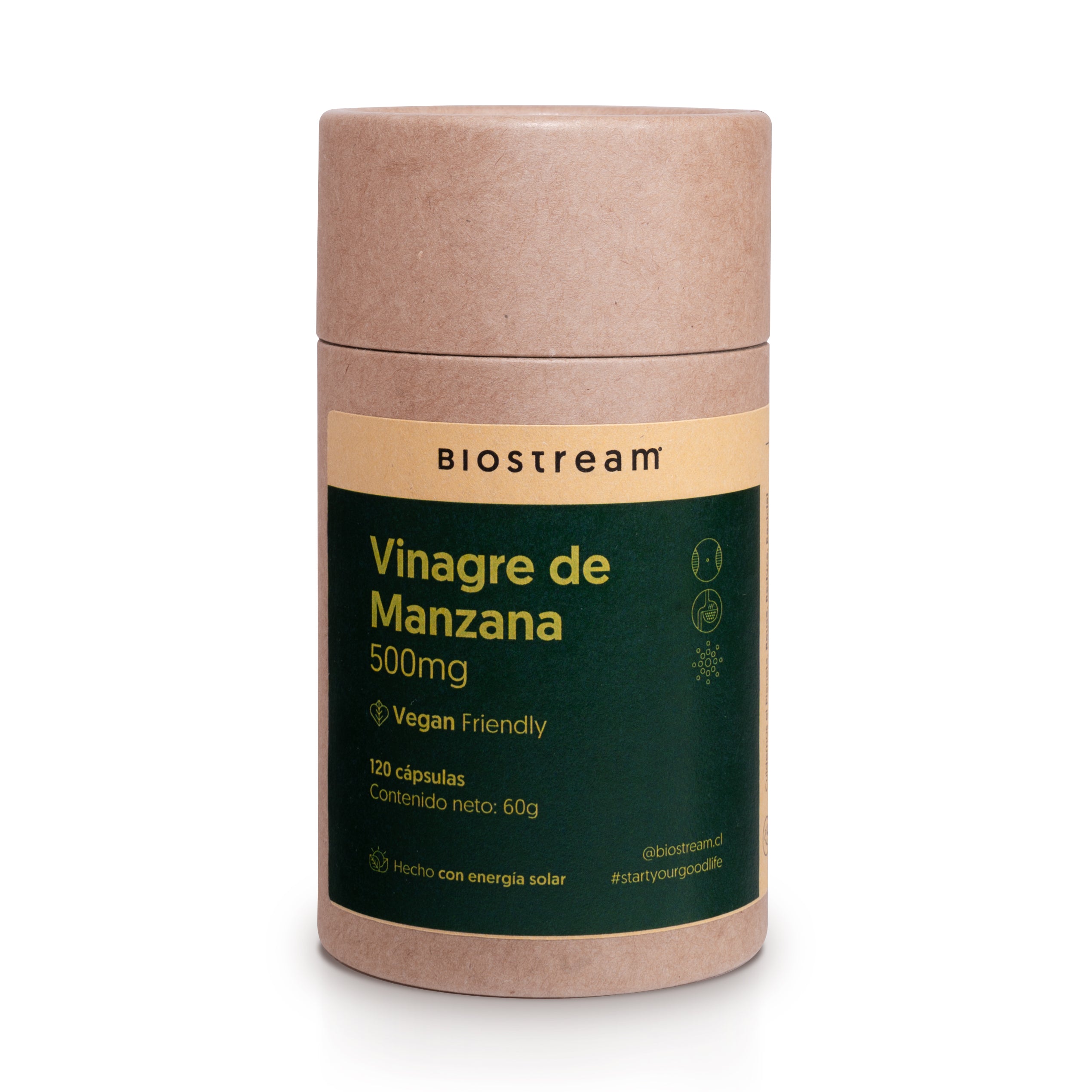 Vinagre de Manzana 500mg 120 Cápsulas Vegano