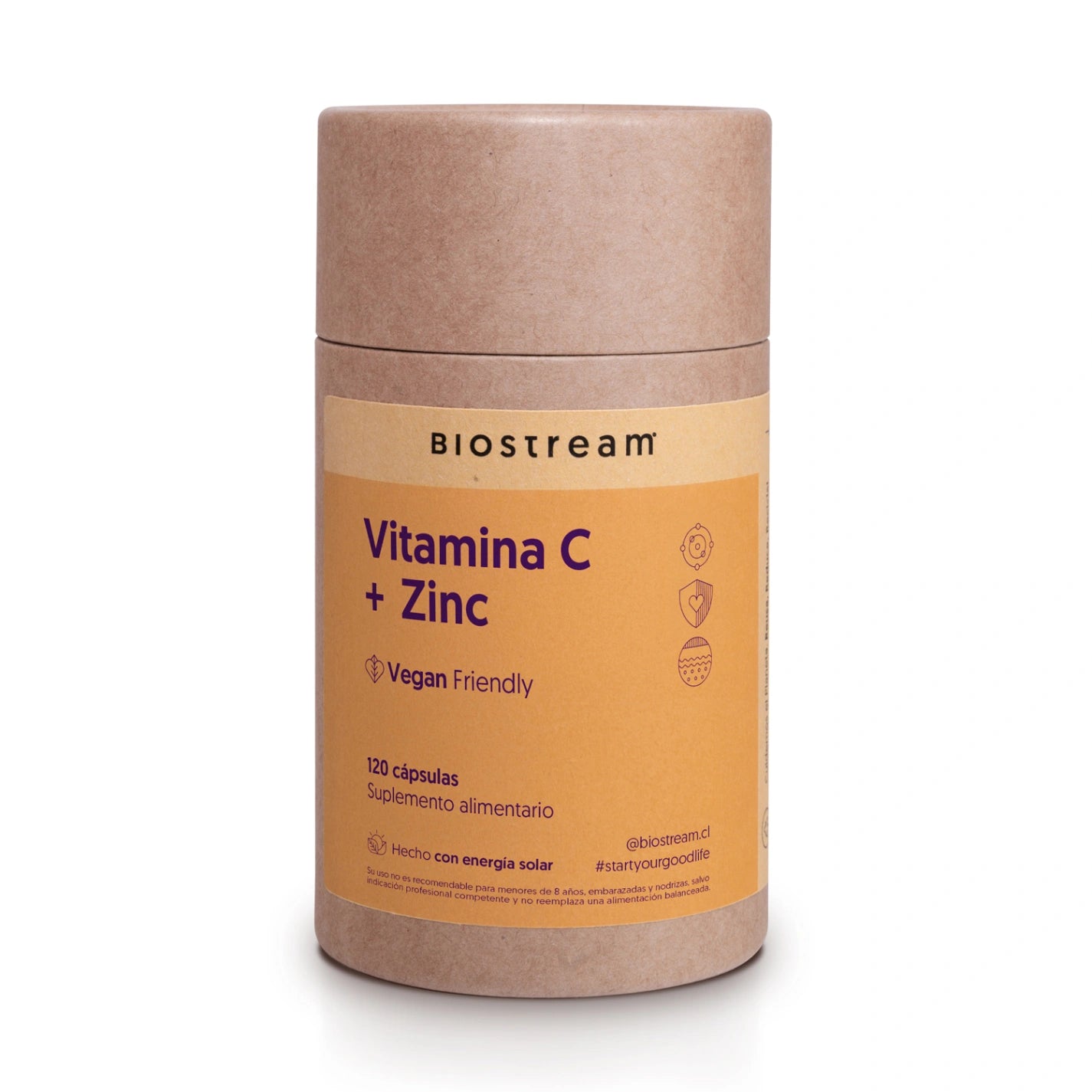 Vitamina C + Zinc 120 Cápsulas vegetales