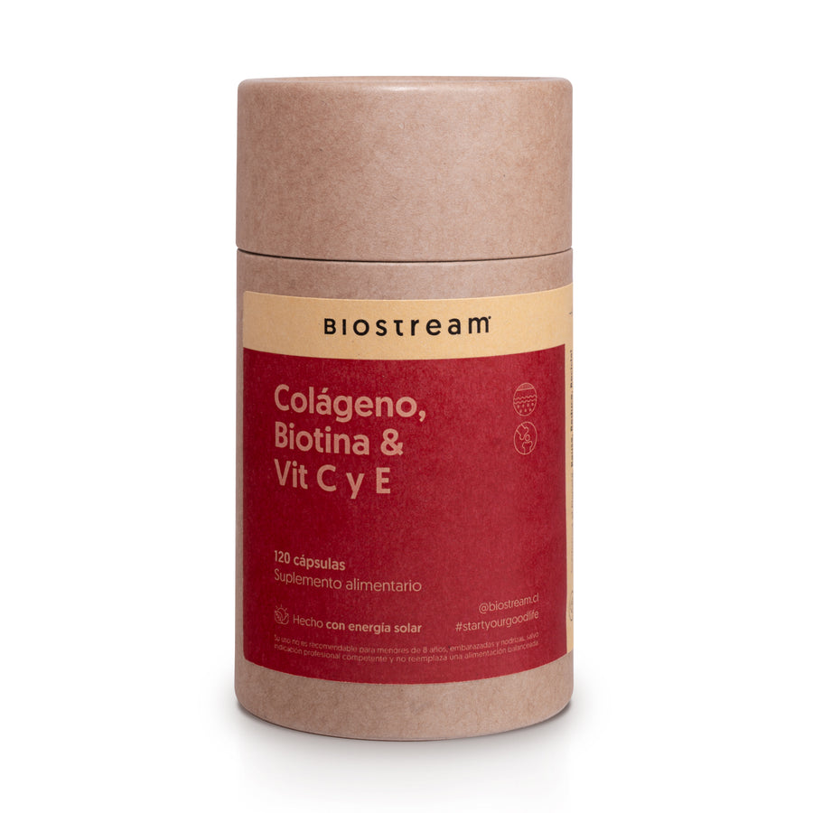 Colágeno hidrolizado con biotina y vitamina C y E en cápsulas Biostream