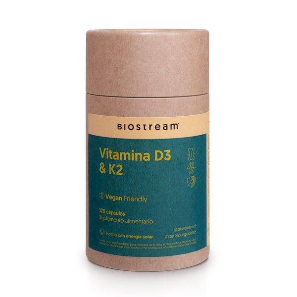 Vitamina D3 y K2 en cápsulas veganas