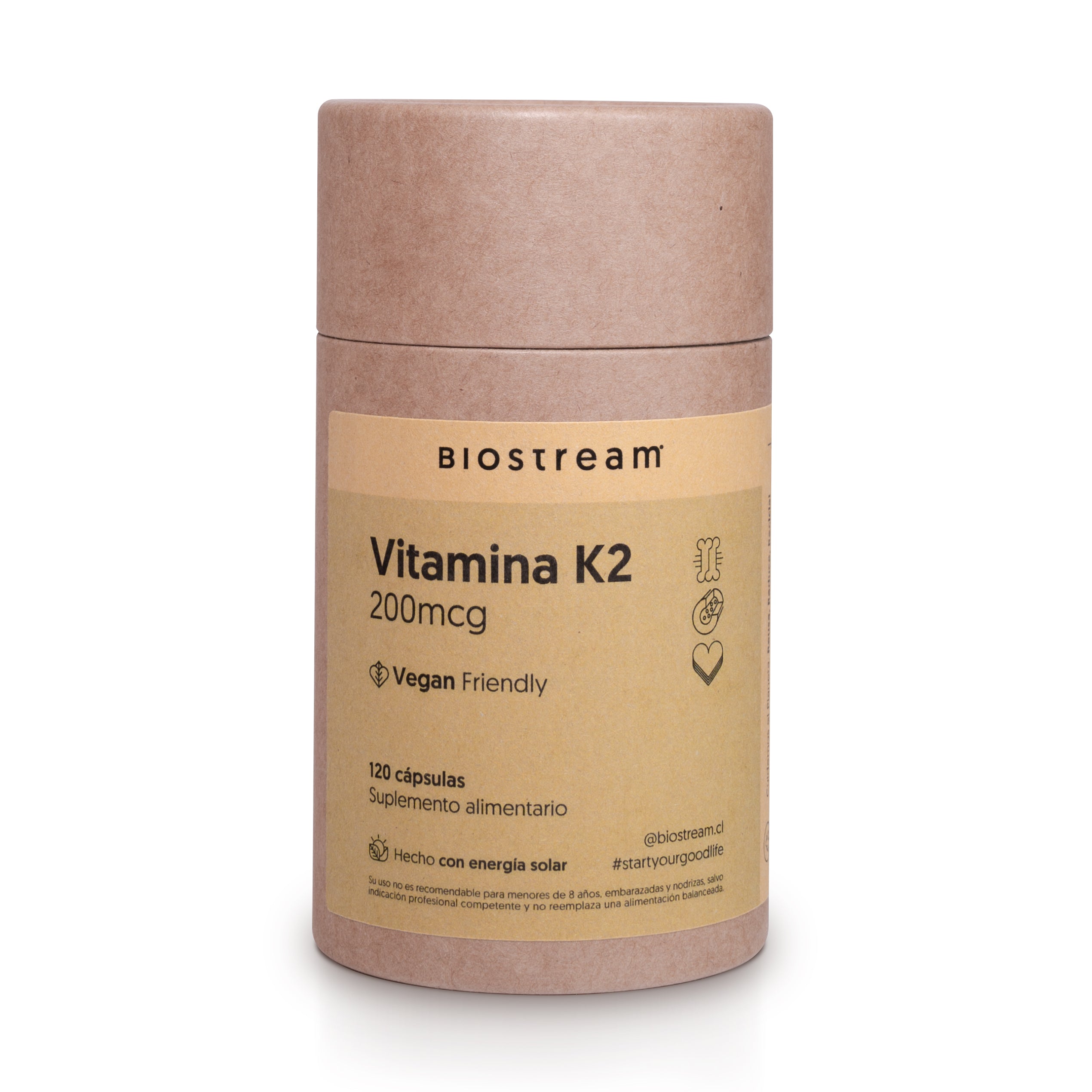 Vitamina K2 200mcg 120 Cápsulas Vegano