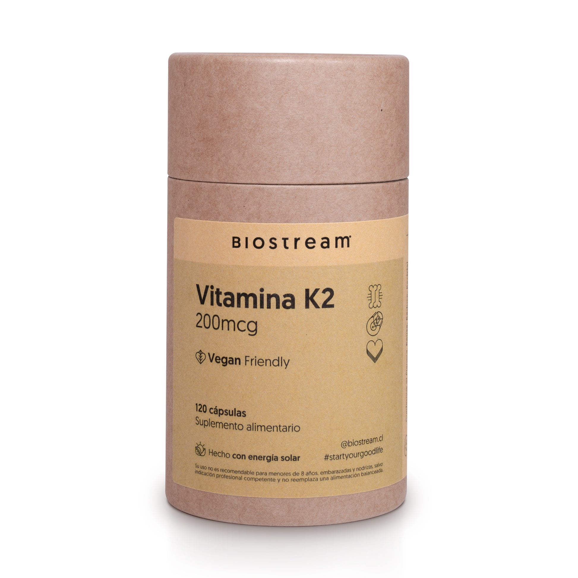 Vitamina K2 200mcg 120 Cápsulas Vegano