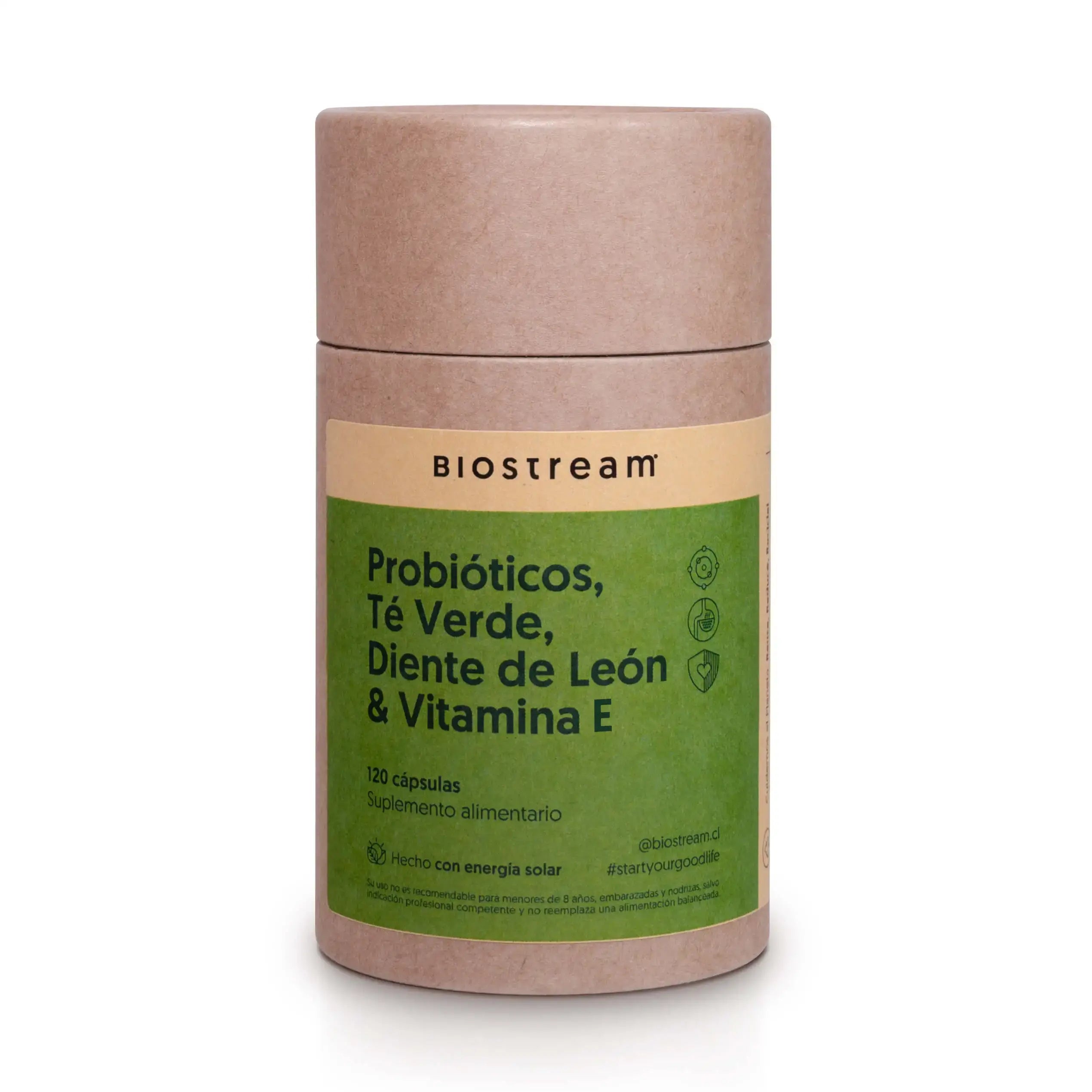 Probióticos, Té Verde, Diente de León & Vitamina E 120 Cápsulas