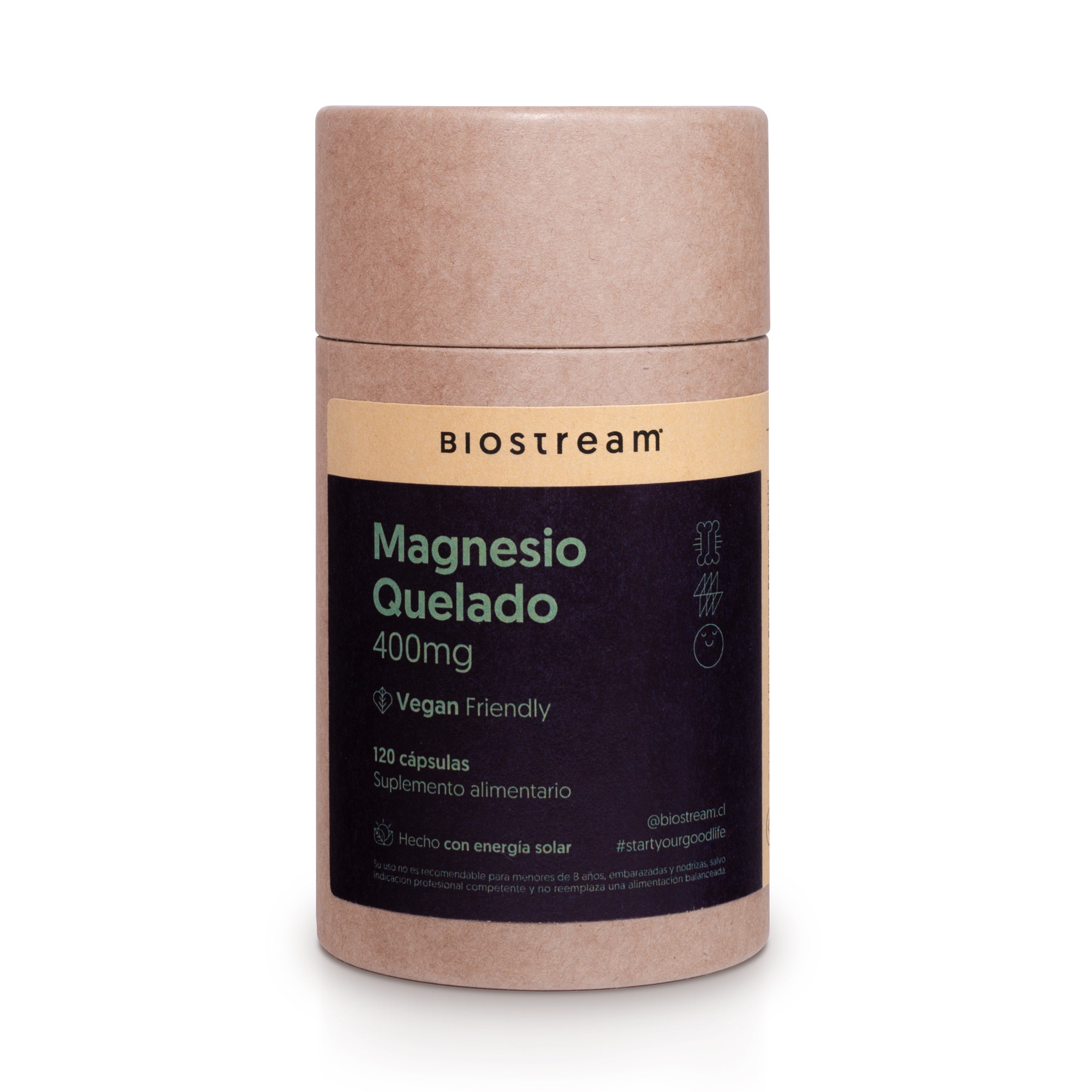 Magnesio Quelado 400mg 120 Cápsulas Vegano