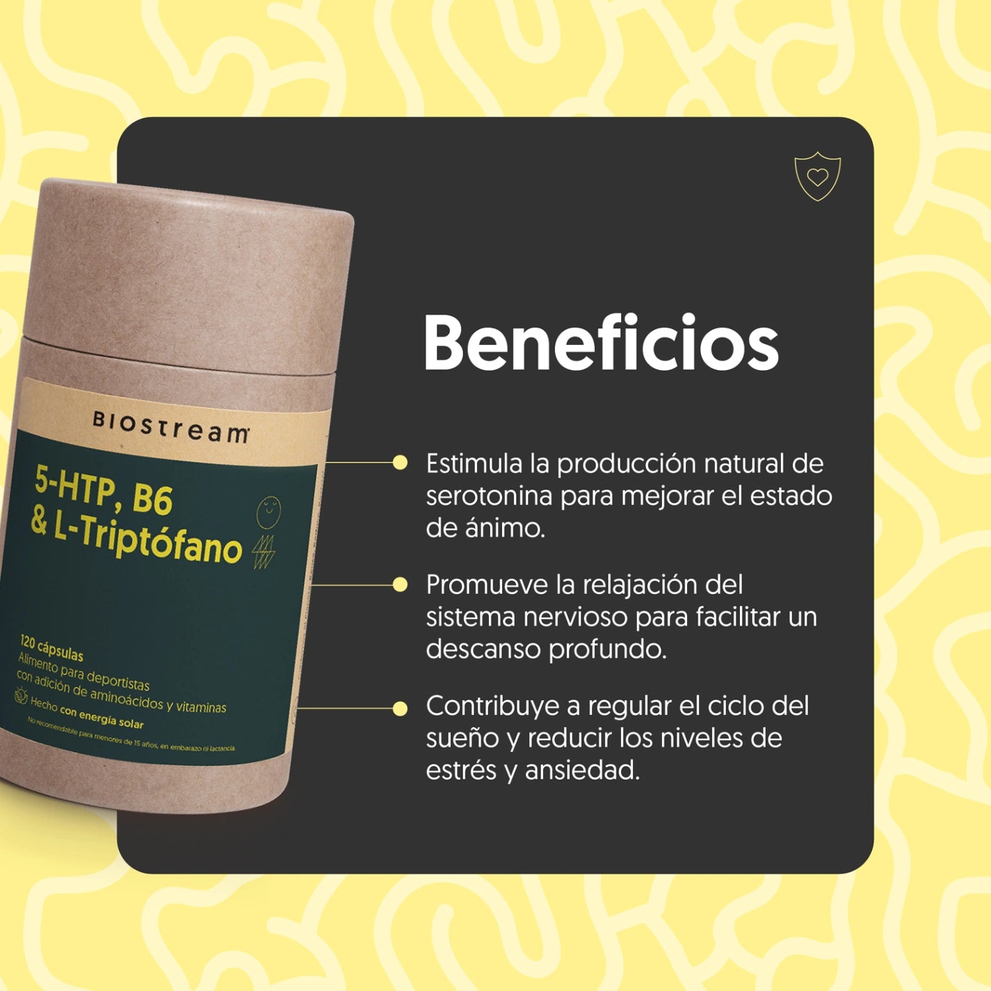 5-Hidroxitriptófano (5-HTP), B6 & L-Triptófano 120 cápsulas
