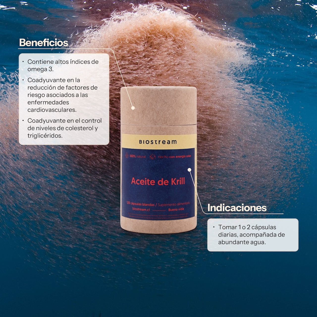 Aceite De Krill 500mg EPA + DHA 120 Cápsulas Blandas