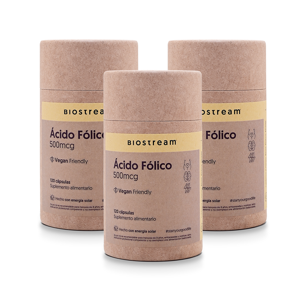 Ácido Fólico 500mcg 120 Cápsulas Vegano