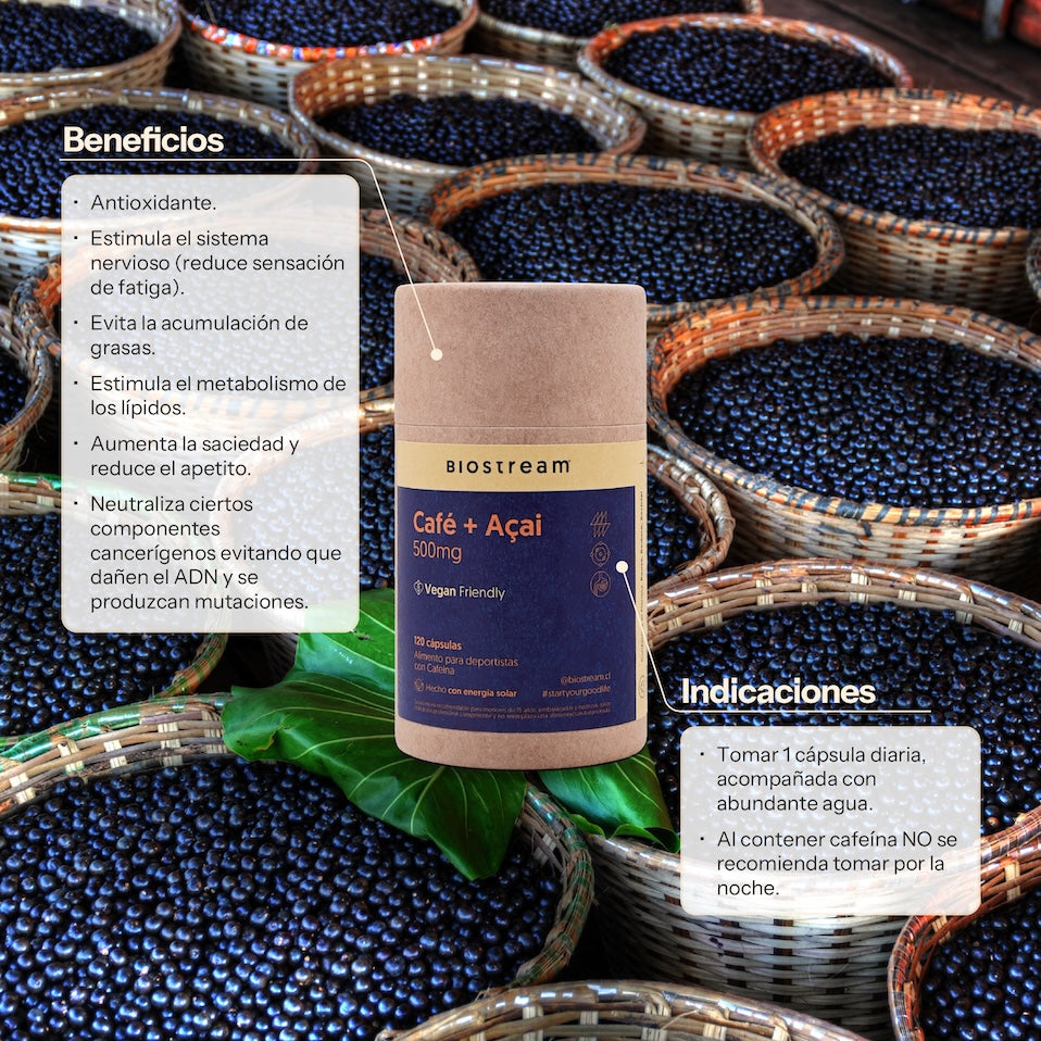 Café + Açaí 500mg 120 Cápsulas Vegano