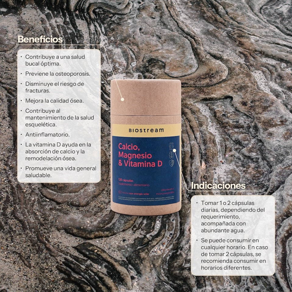 Calcio, Magnesio & Vitamina D 120 Cápsulas