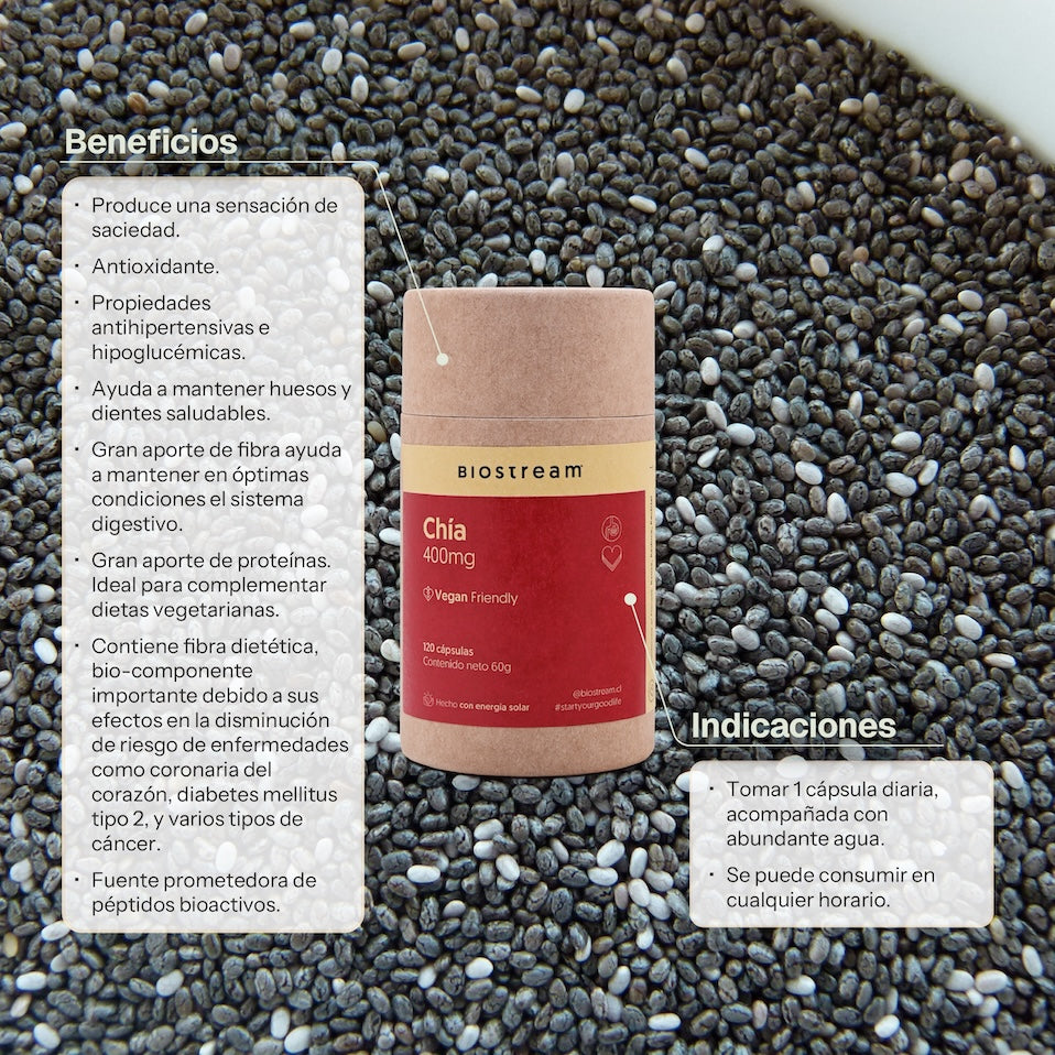 Chía 400mg 120 Cápsulas Vegano