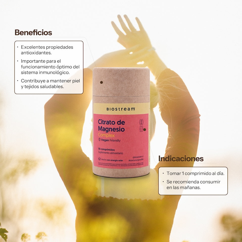 Citrato de Magnesio, Vitamina D & Vitamina B6 90 Comprimidos Vegano