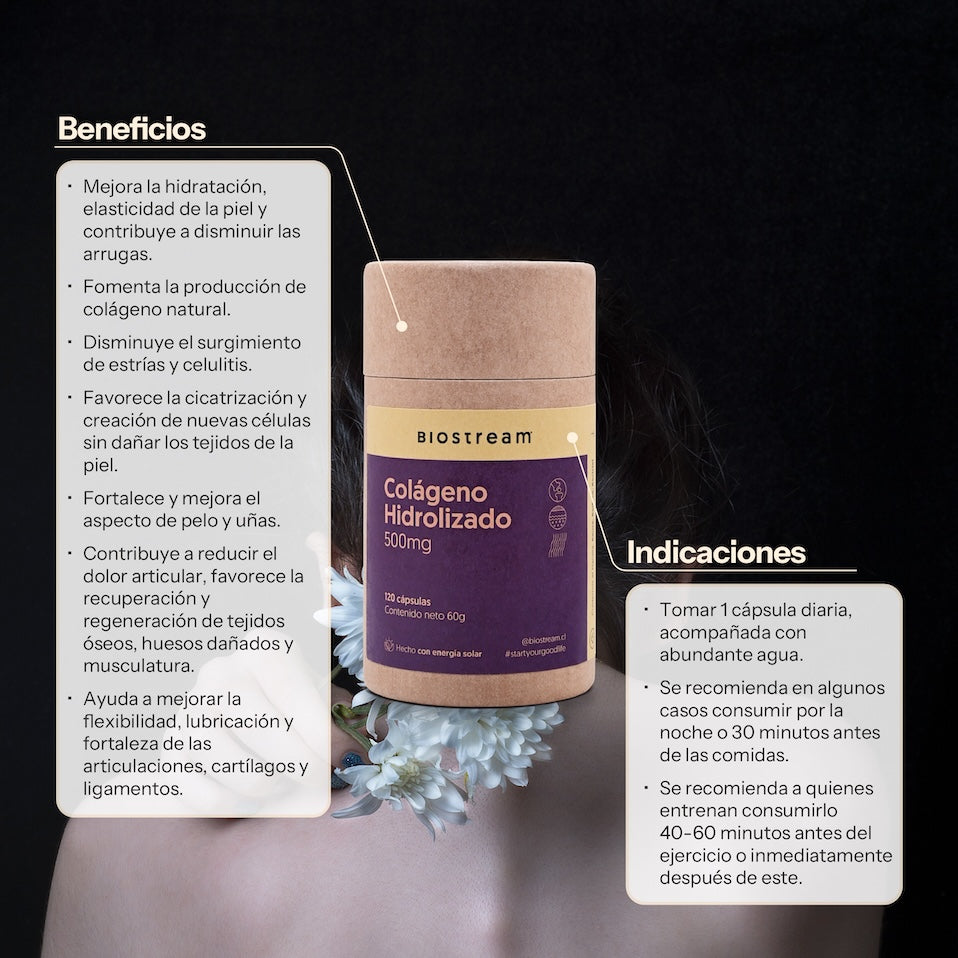 Colágeno Hidrolizado 500mg 120 Cápsulas