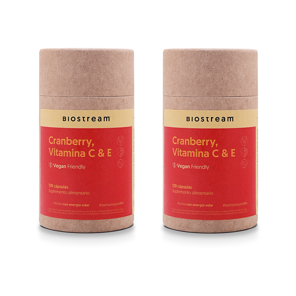 Cranberry, Vitamina C & Vitamina E 120 Cápsulas Vegano