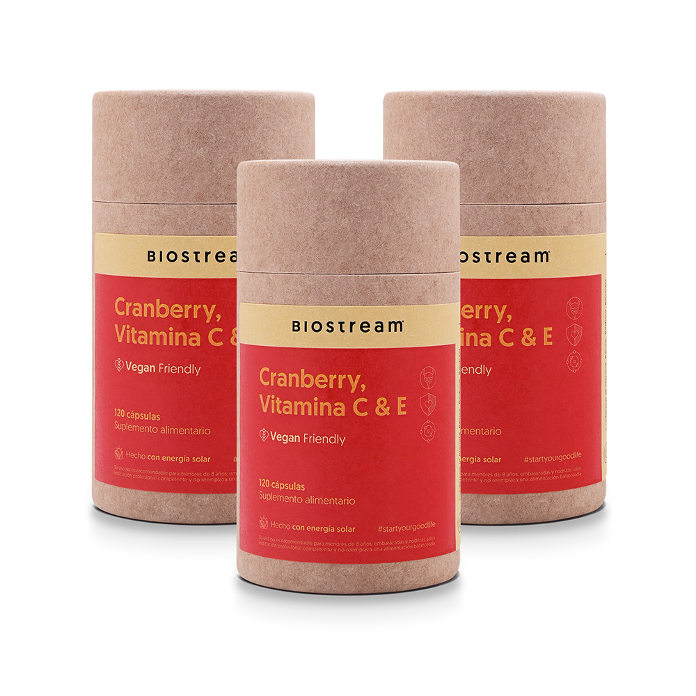 Cranberry, Vitamina C & Vitamina E 120 Cápsulas Vegano