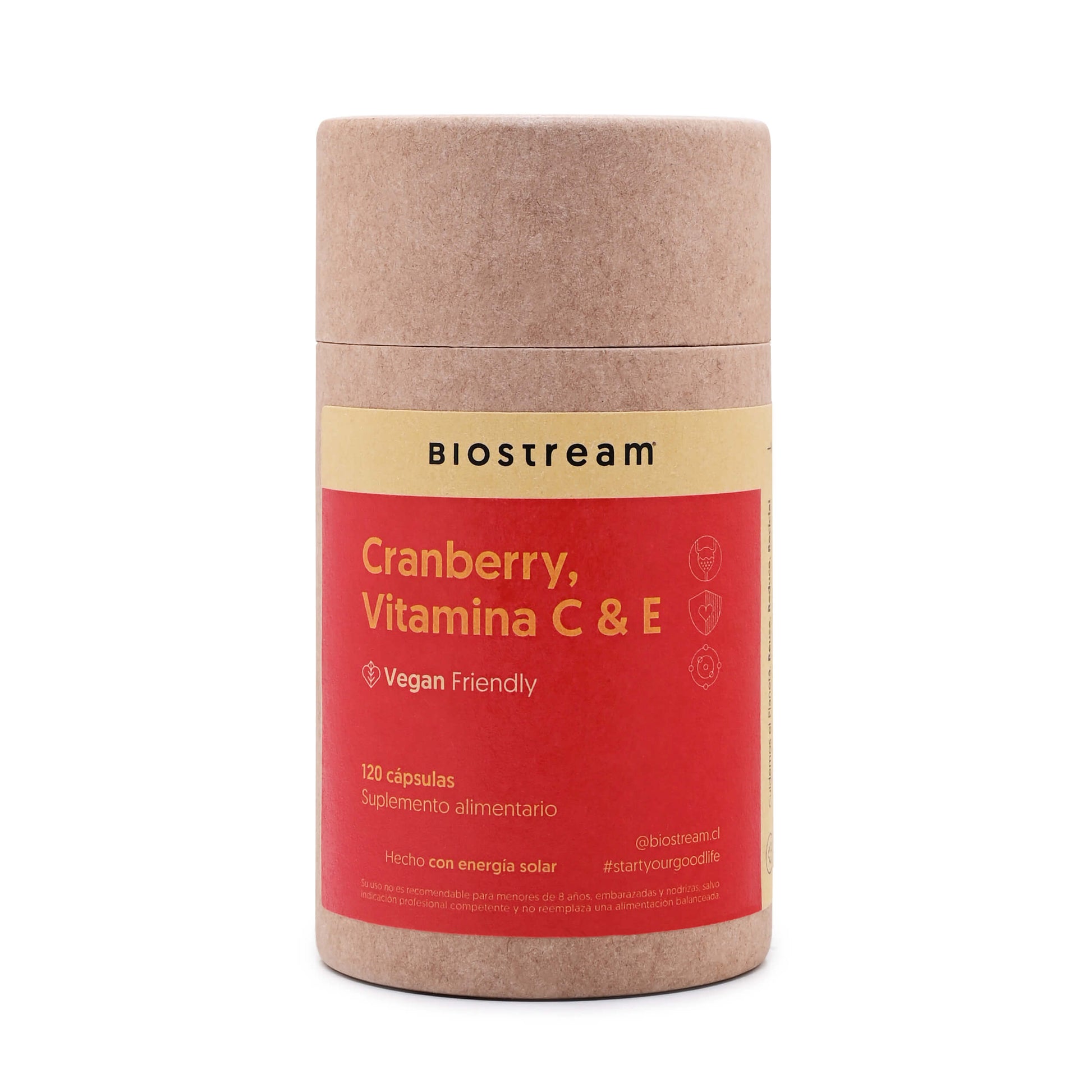 Cranberry, Vitamina C & Vitamina E 120 Cápsulas Vegano