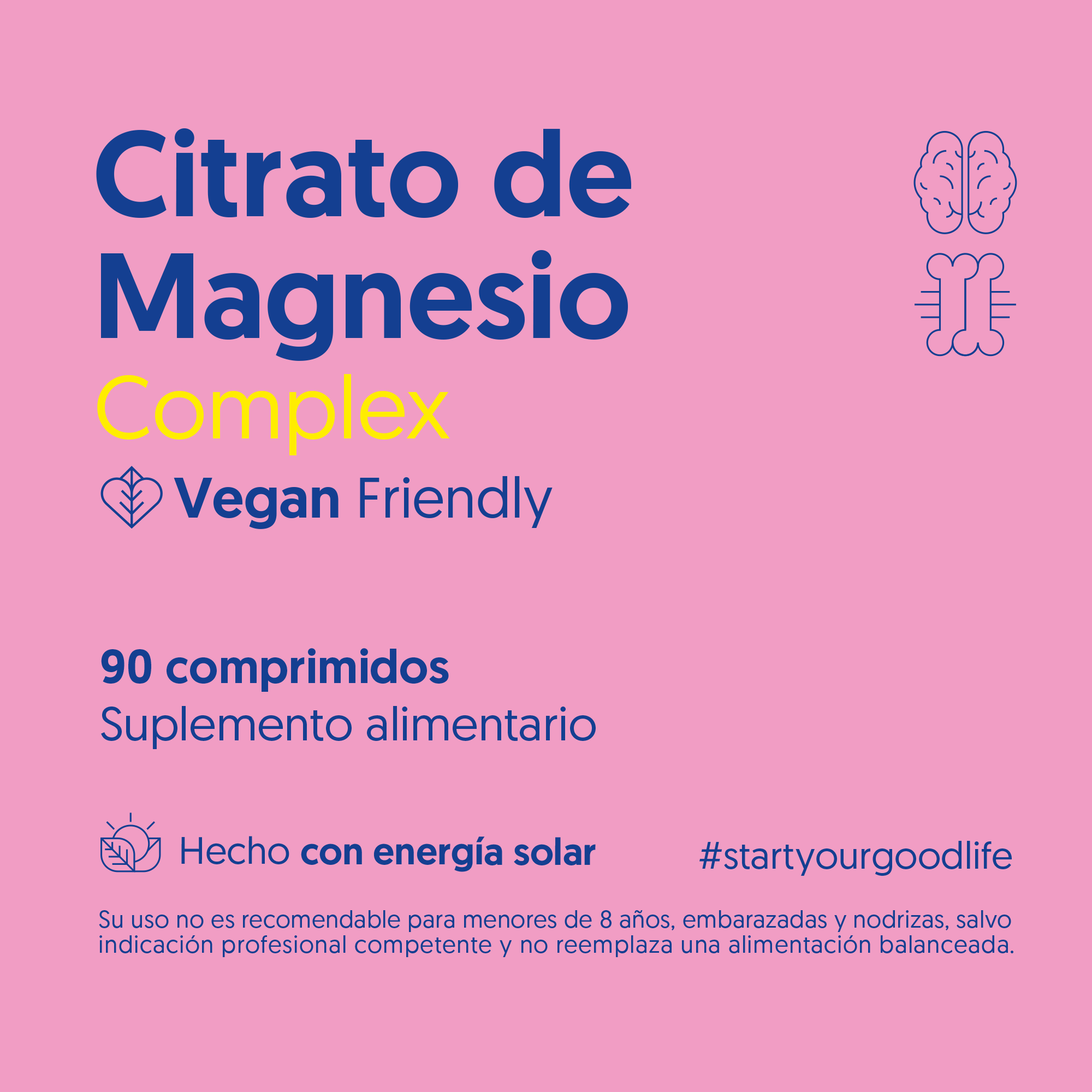 Citrato de Magnesio, Vitamina D & Vitamina B6 90 Comprimidos Vegano