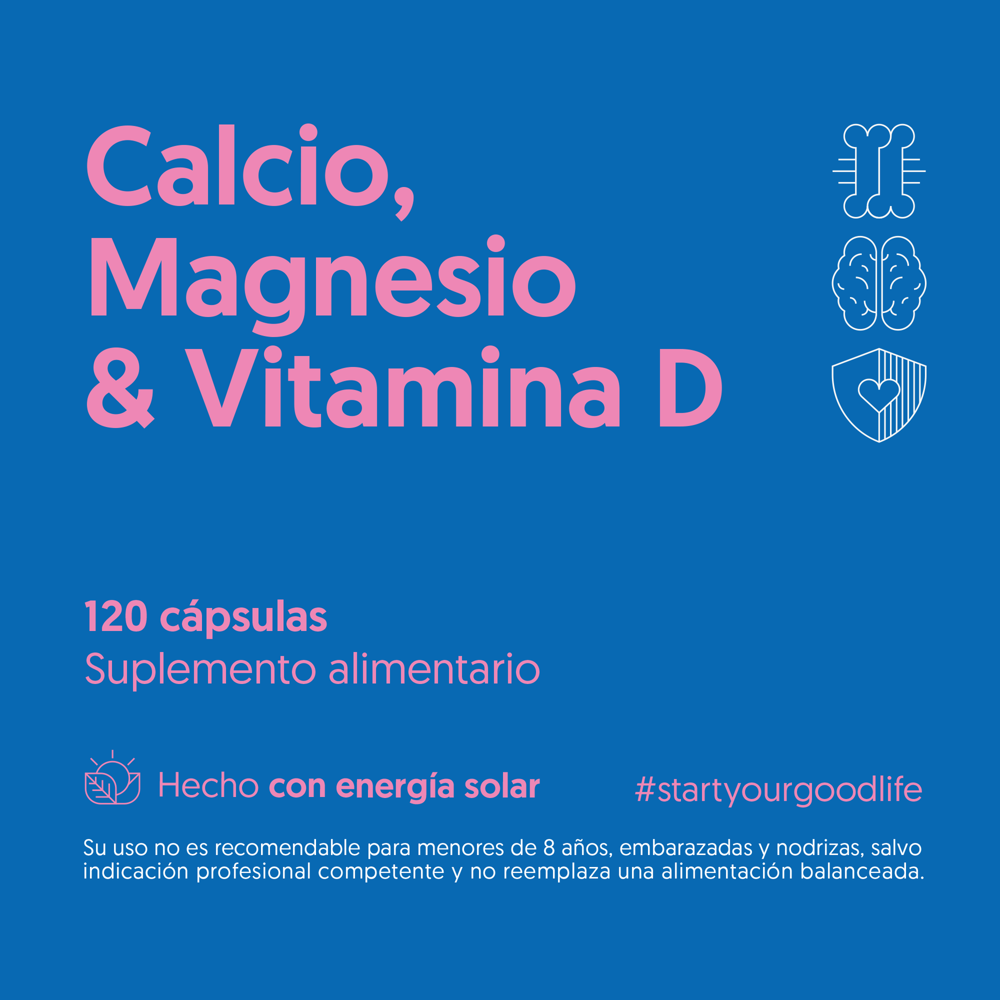 Calcio, Magnesio & Vitamina D 120 Cápsulas