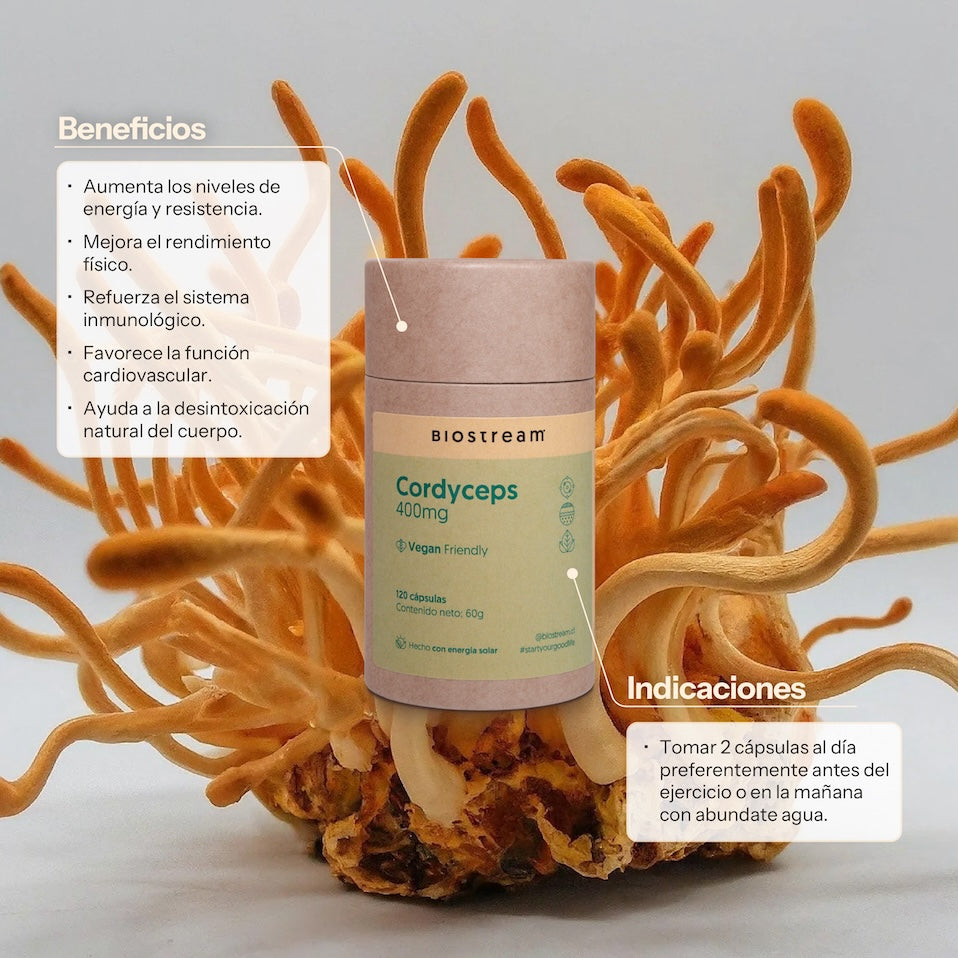 Hongo Cordyceps 400mg 120 Capsulas Vegano