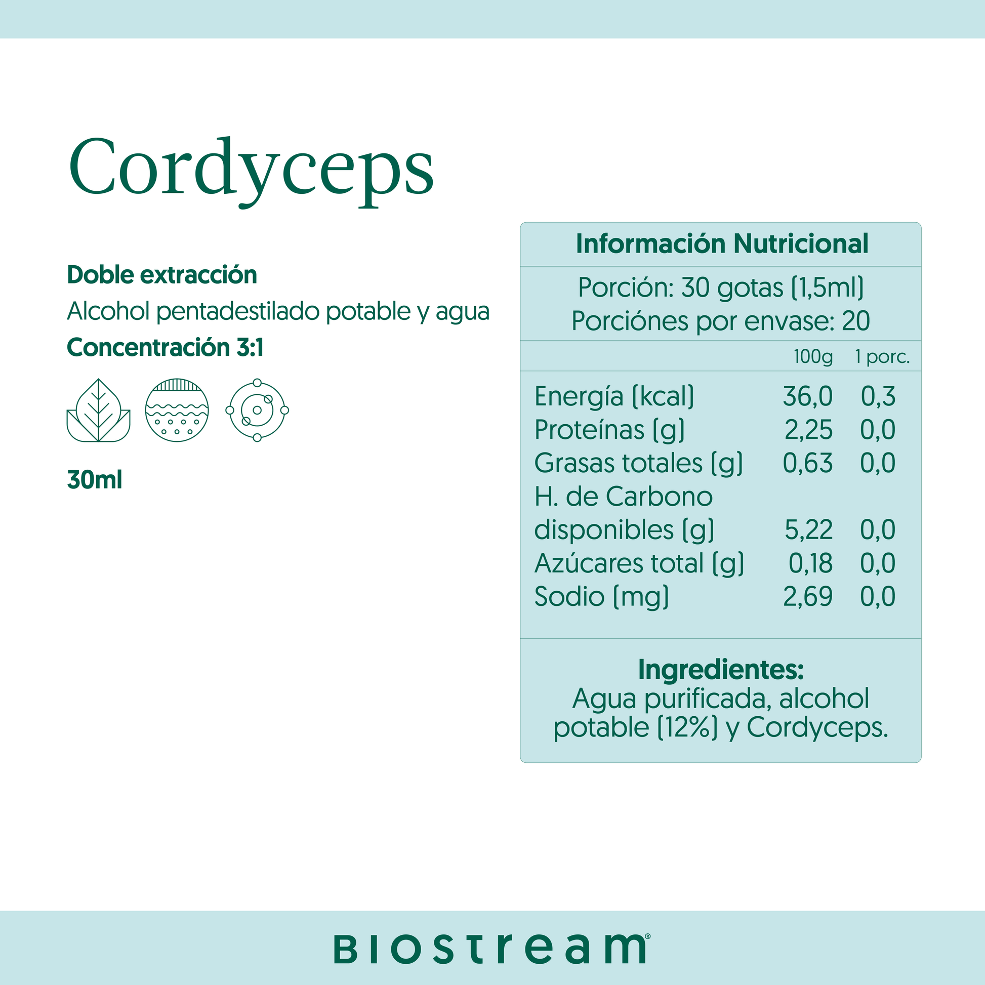 Hongo Cordyceps en Gotas - Ultra Concentrado 30ml
