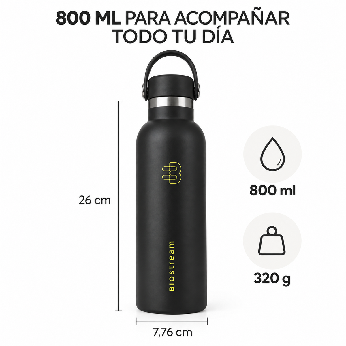 Botella Térmica Biostream 800ml de Acero Inoxidable