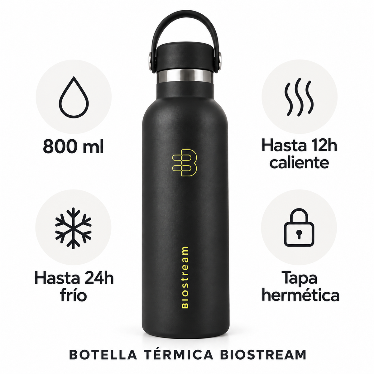 Botella Térmica Biostream 800ml de Acero Inoxidable