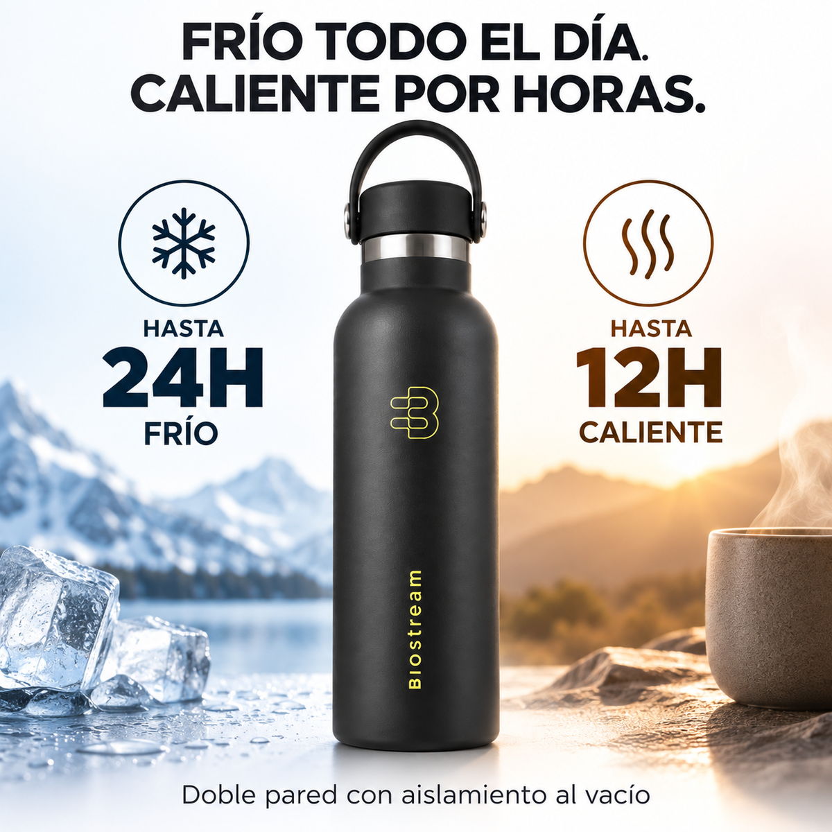 Botella Térmica Biostream 800ml de Acero Inoxidable