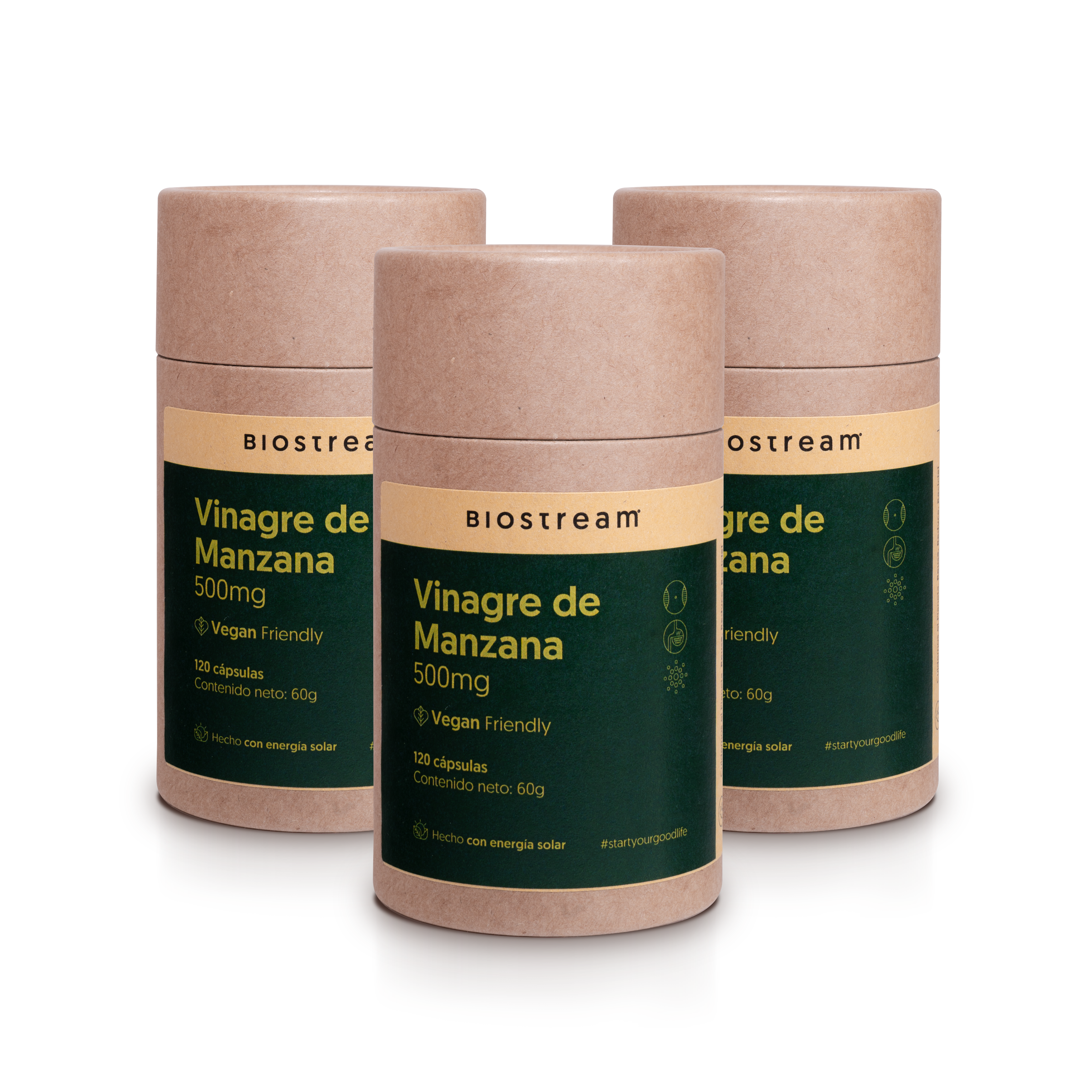 Vinagre de Manzana 500mg 120 Cápsulas Vegano