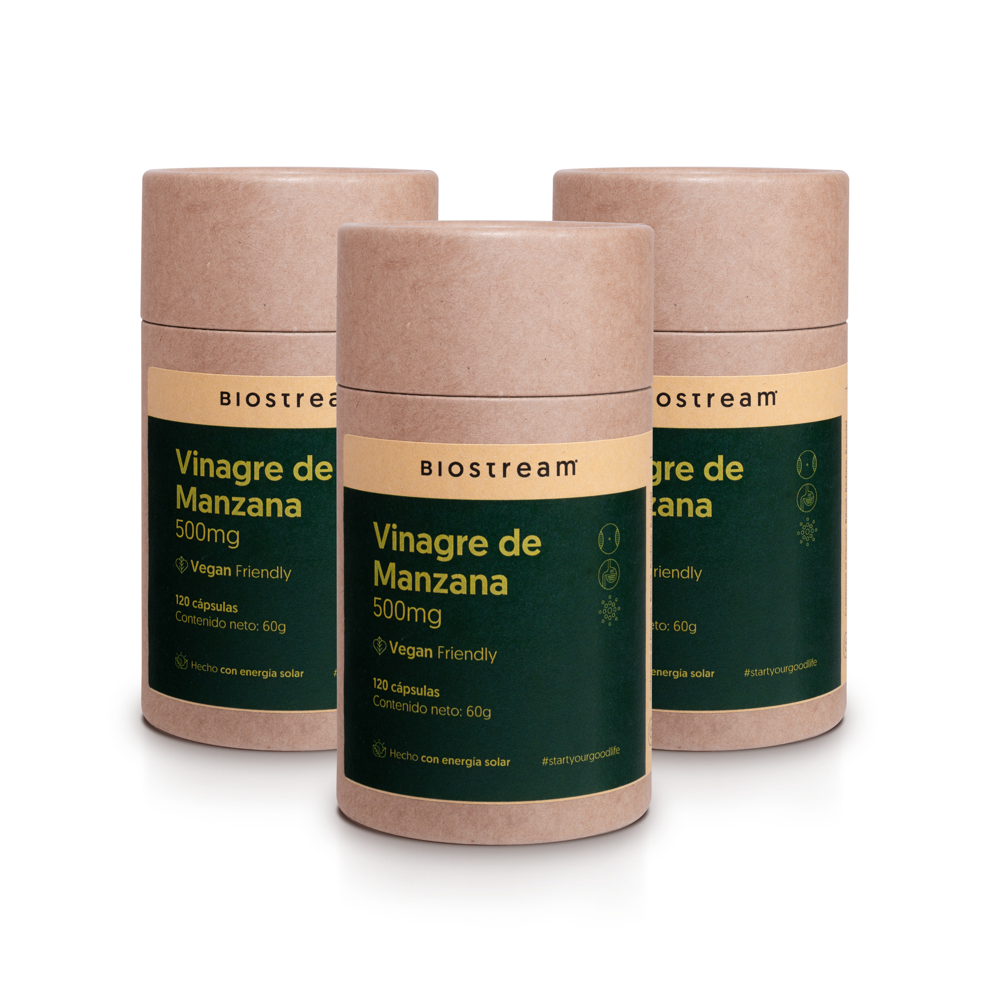 Vinagre de Manzana 500mg 120 Cápsulas Vegano