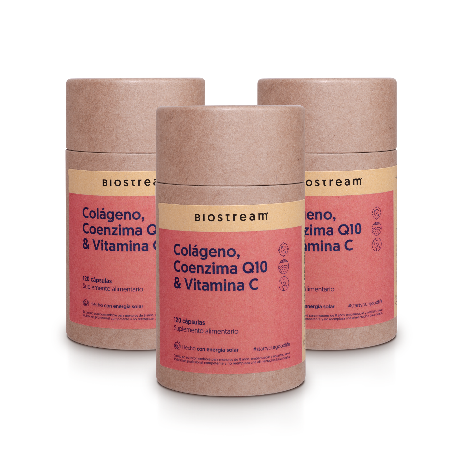 Colágeno Hidrolizado, Coenzima Q10 & Vitamina C 120 Cápsulas