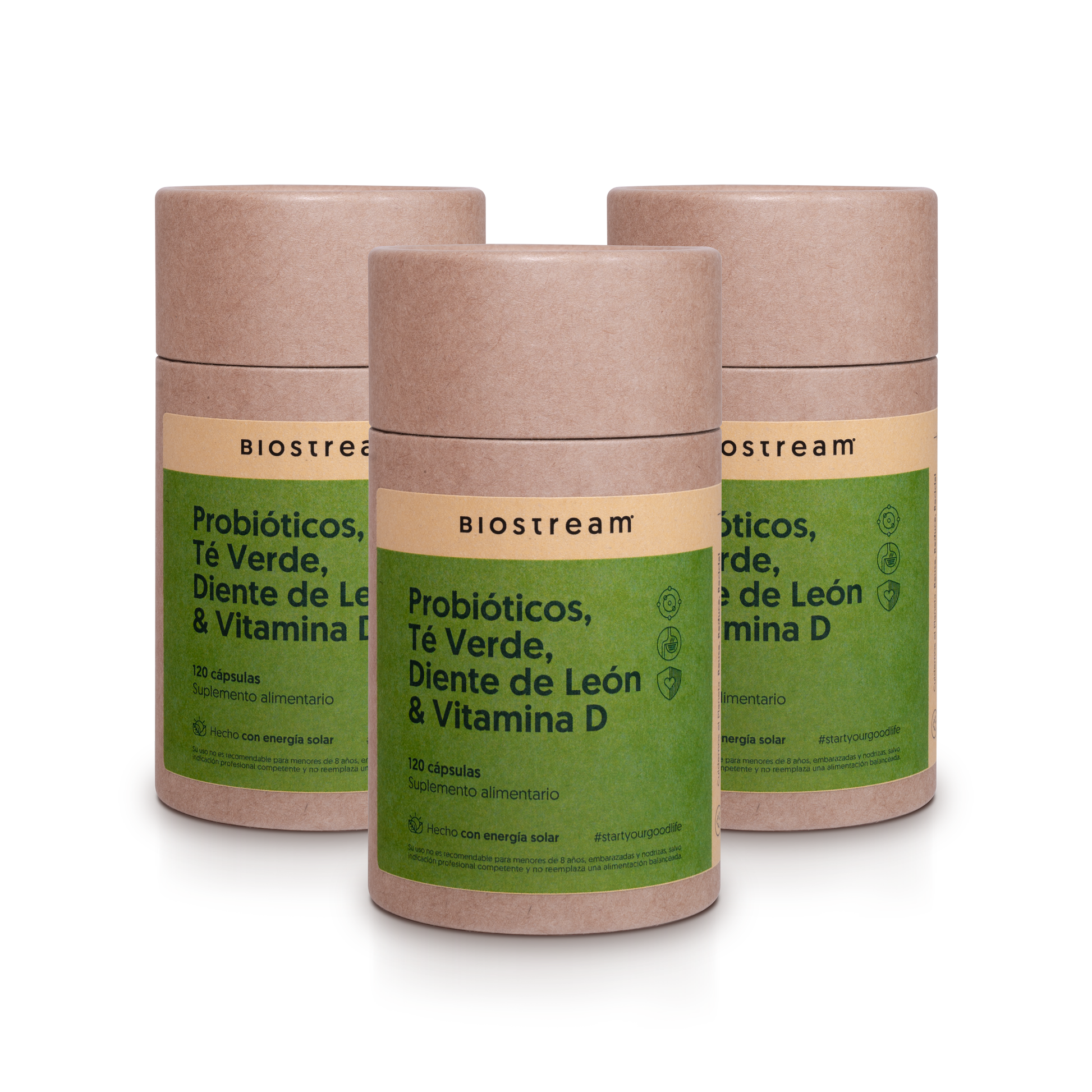 Probióticos, Té Verde, Diente de León & Vitamina E 120 Cápsulas