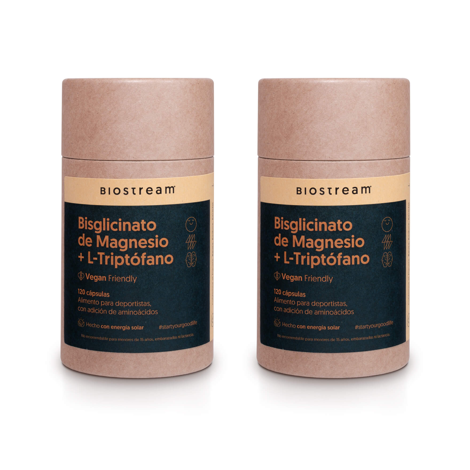 Bisglicinato de Magnesio + L-triptofano 120 Cápsulas Vegano
