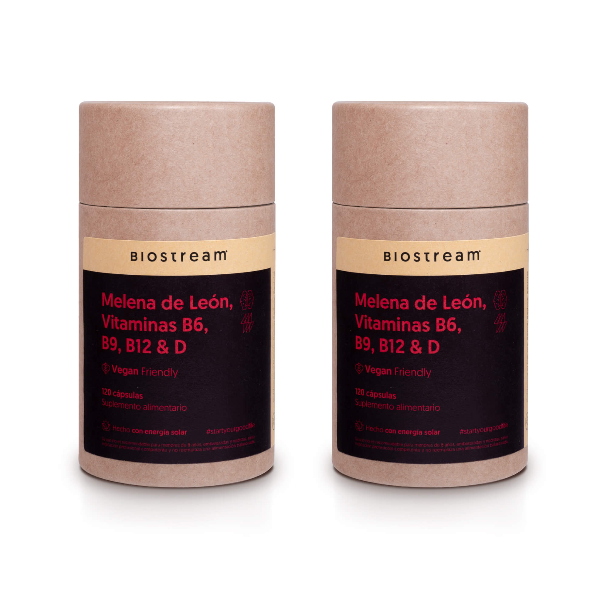 Melena de león, Vitaminas B6, B9, B12 & Vitamina D 120 cápsulas Vegano