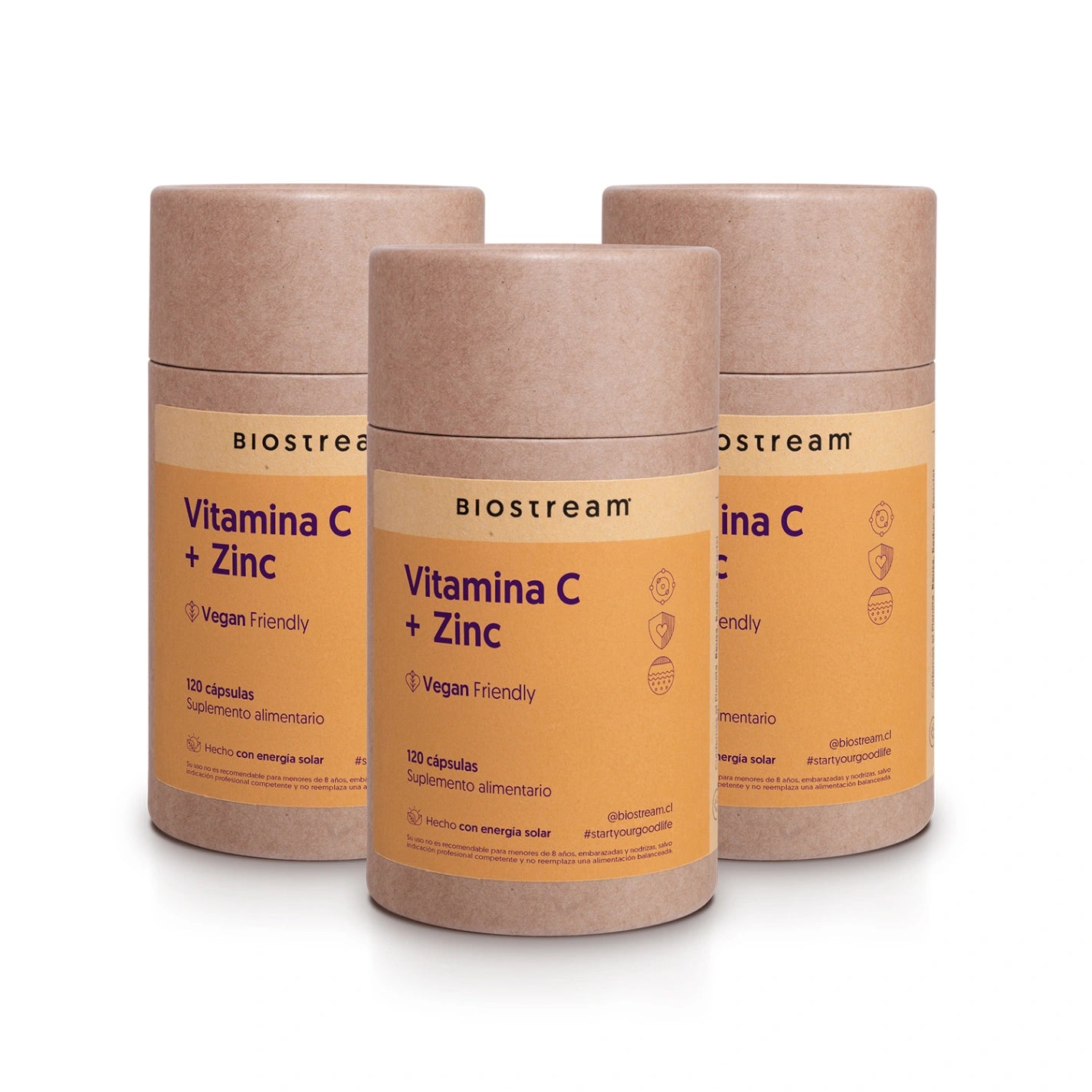 Vitamina C + Zinc 120 Cápsulas vegetales