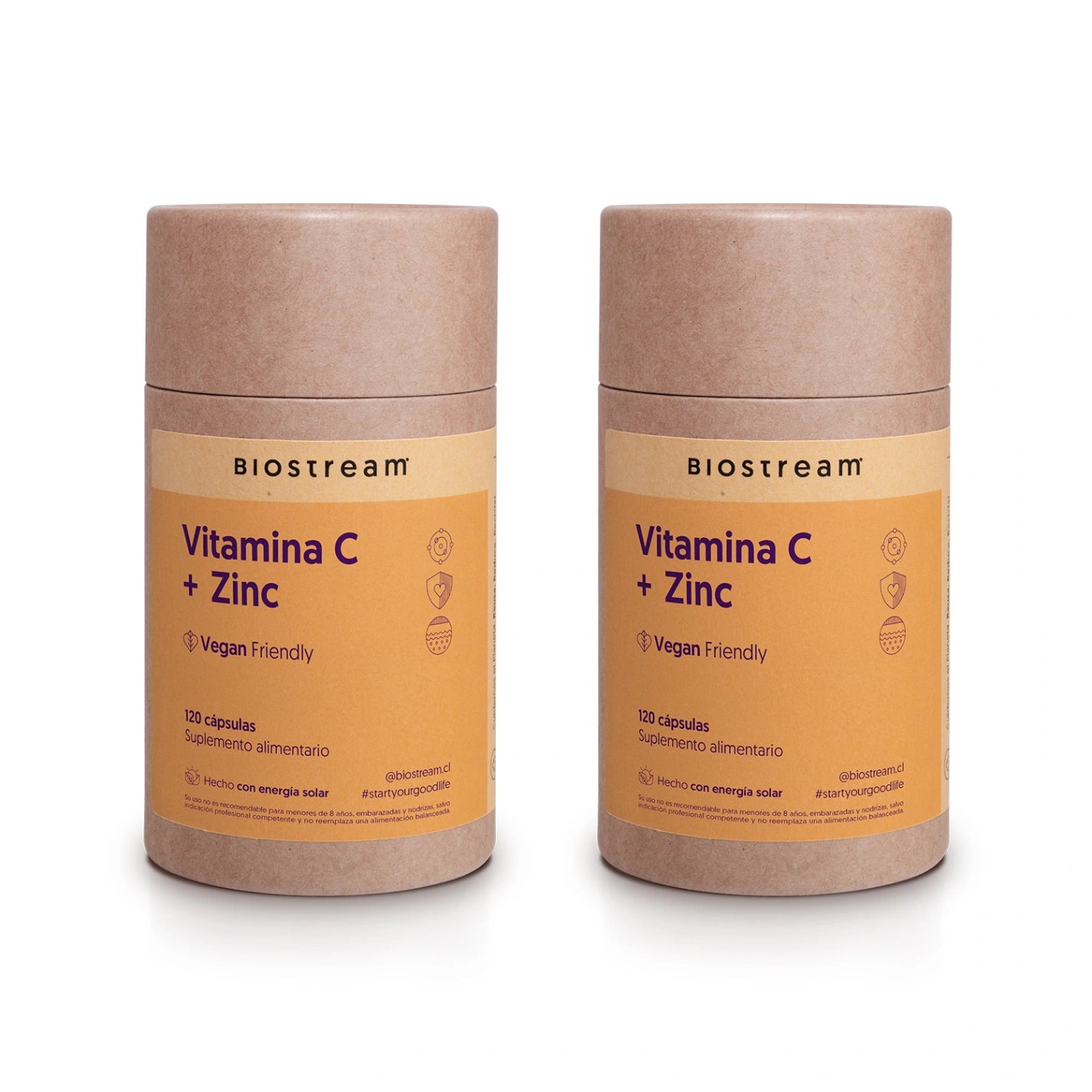 Vitamina C + Zinc 120 Cápsulas vegetales