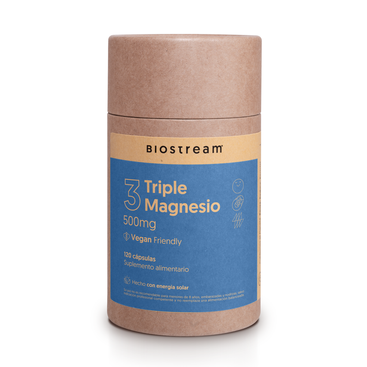Triple Magnesio - Bisglicinato, Malato, Taurato 120 Cápsulas Vegano