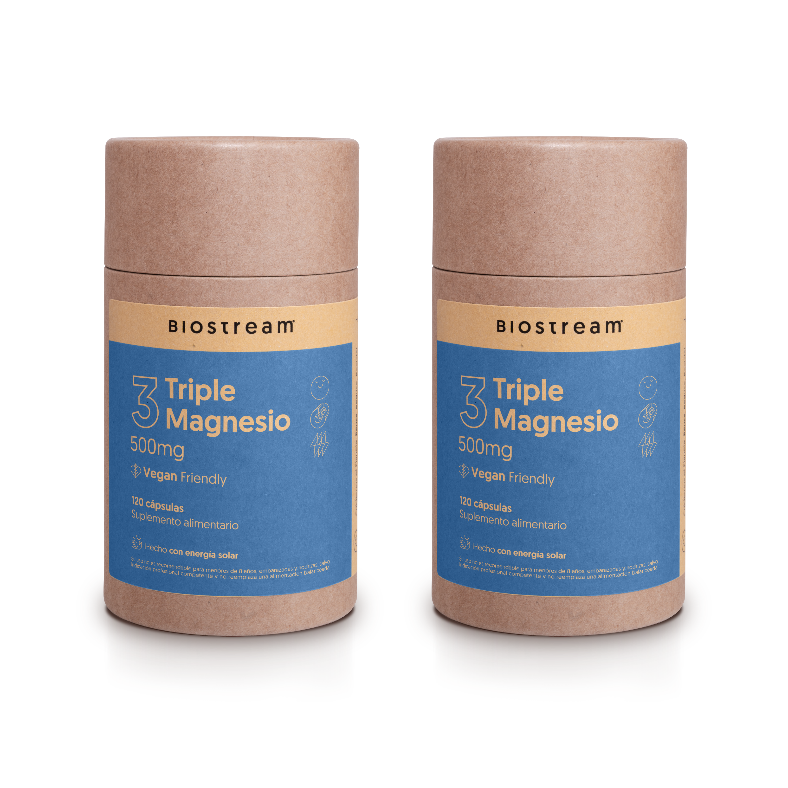 Triple Magnesio - Bisglicinato, Malato, Taurato 120 Cápsulas Vegano