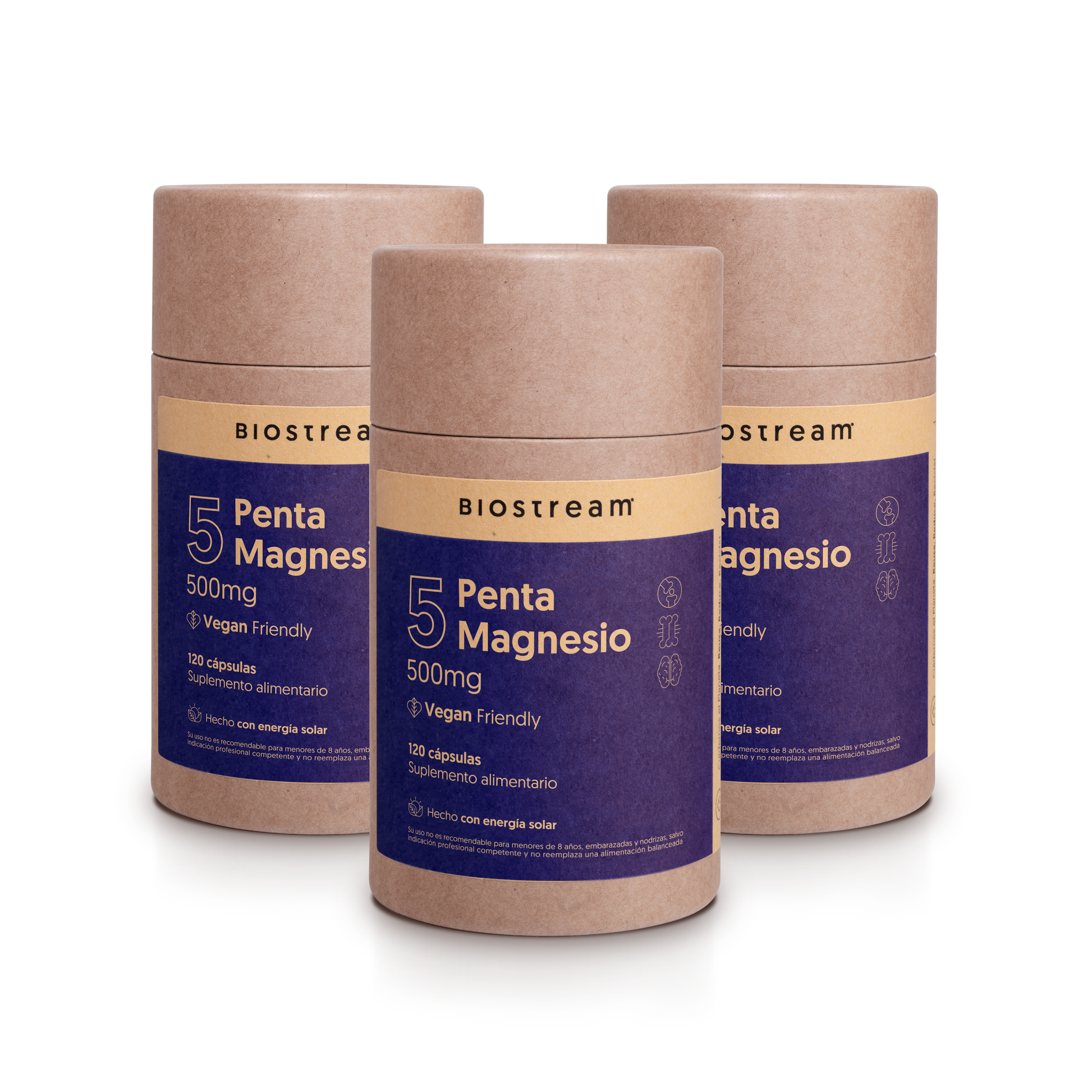 Penta Magnesio - Bisglicinato, Citrato, Malato, Taurato, L-Treonato 120 Cápsulas Vegano