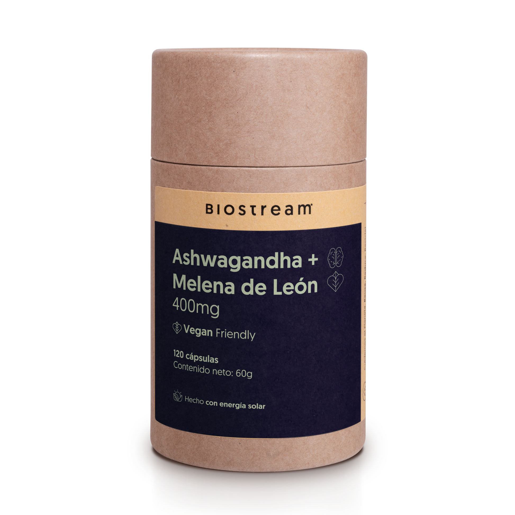 Ashwagandha + Melena de león 400mg 120 cápsulas Vegana