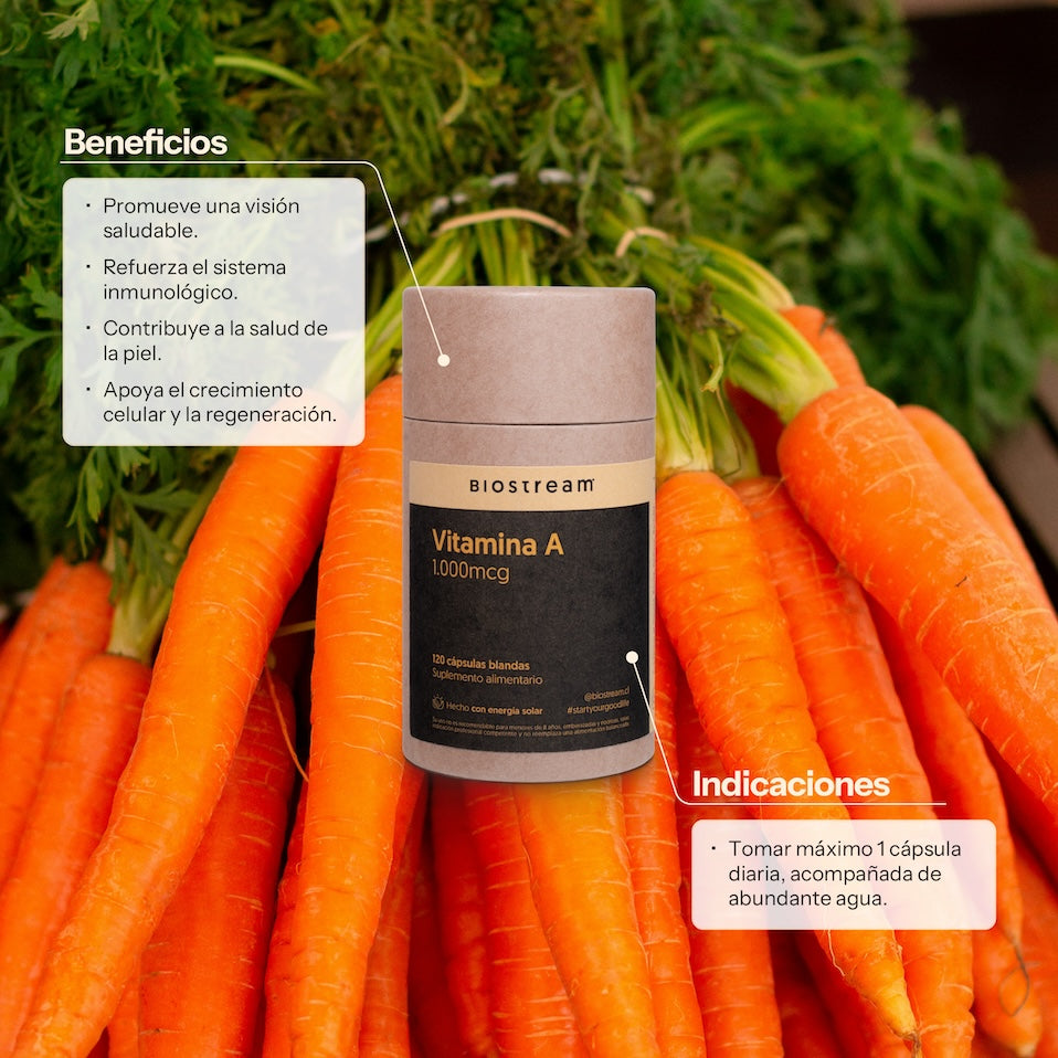 Vitamina A 1000mcg 120 Cápsulas Blandas