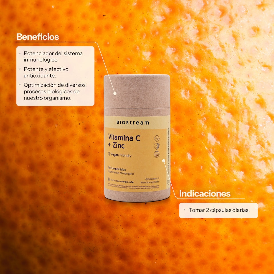 Vitamina C + Zinc 120 Cápsulas vegetales