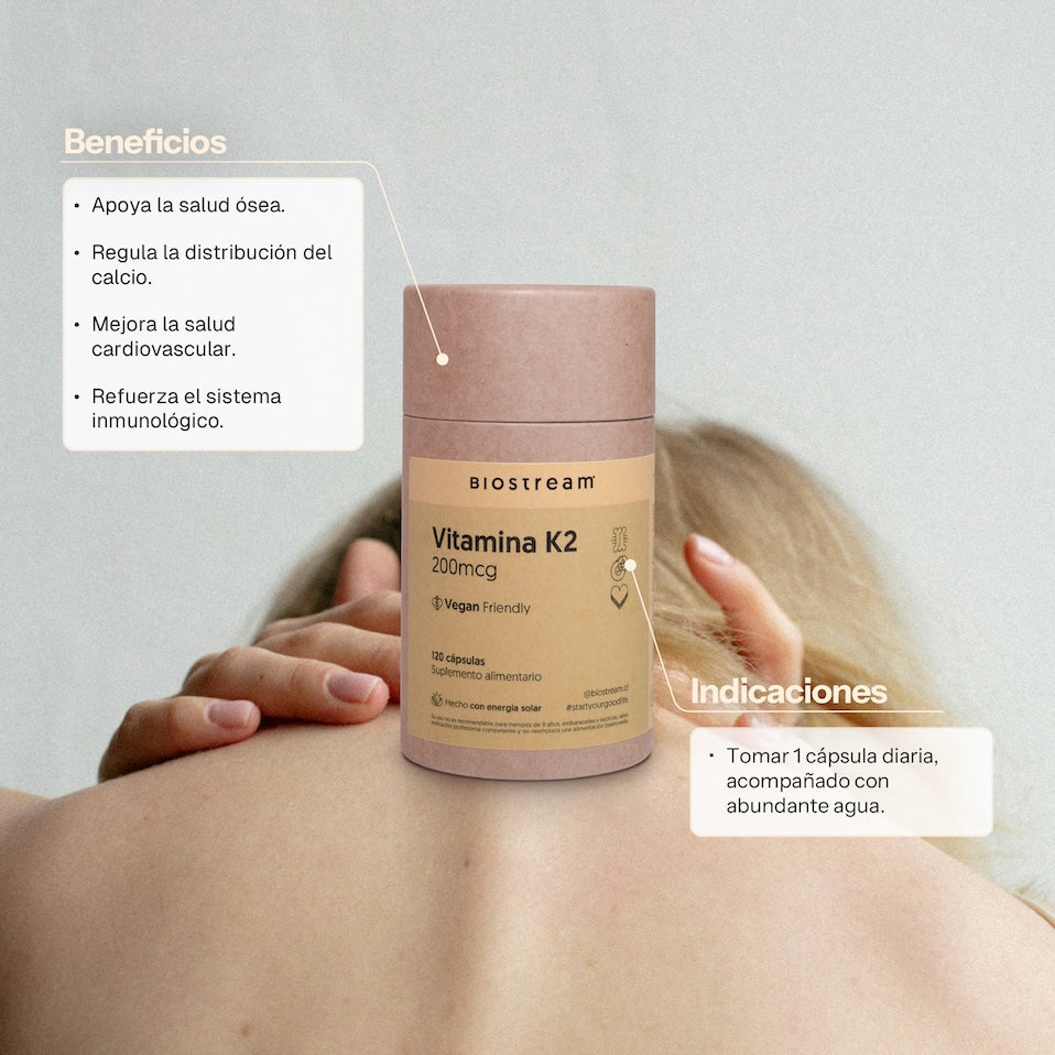 Vitamina K2 200mcg 120 Cápsulas Vegano