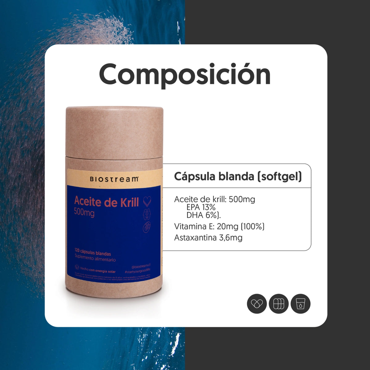 Aceite De Krill 500mg EPA + DHA 120 Cápsulas Blandas