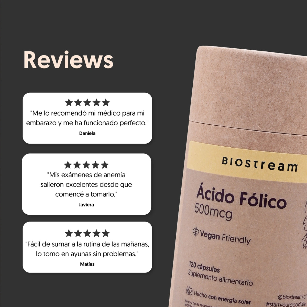 Ácido Fólico 500mcg 120 Cápsulas Vegano