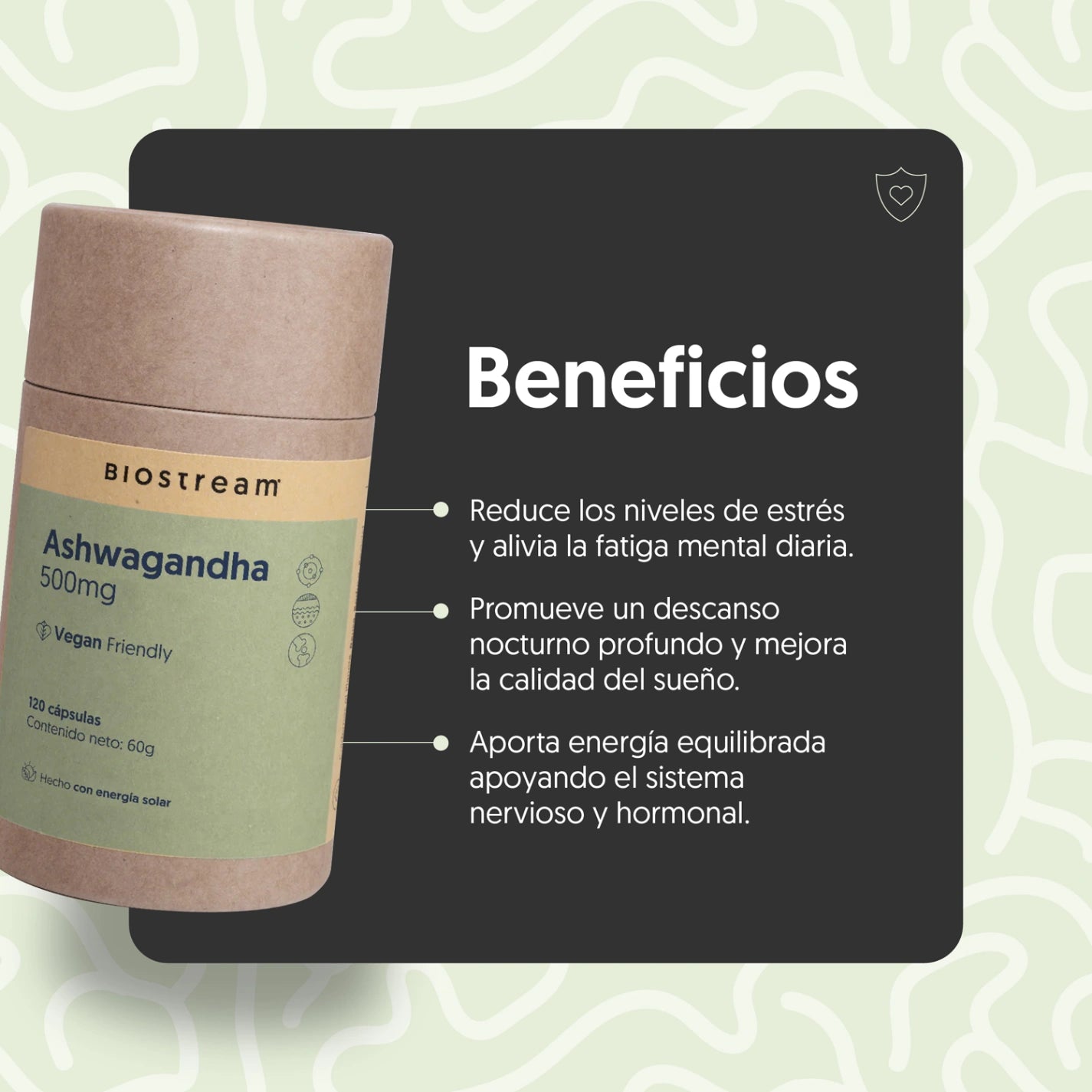 Ashwagandha 500mg 120 Cápsulas Vegana
