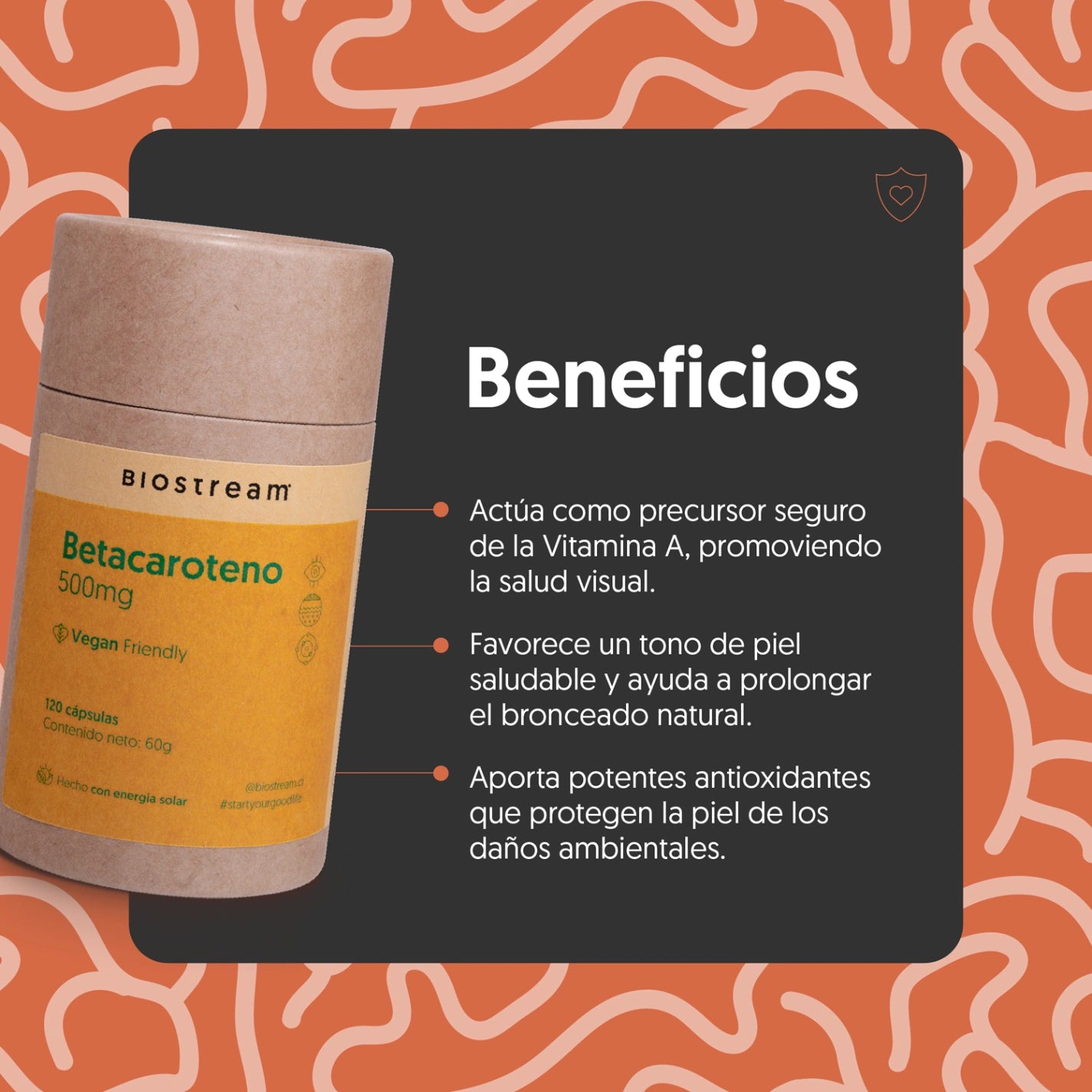 Betacaroteno 500mg 120 Cápsulas Vegano