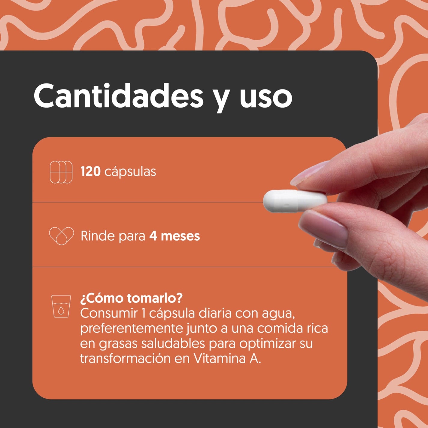 Betacaroteno 500mg 120 Cápsulas Vegano